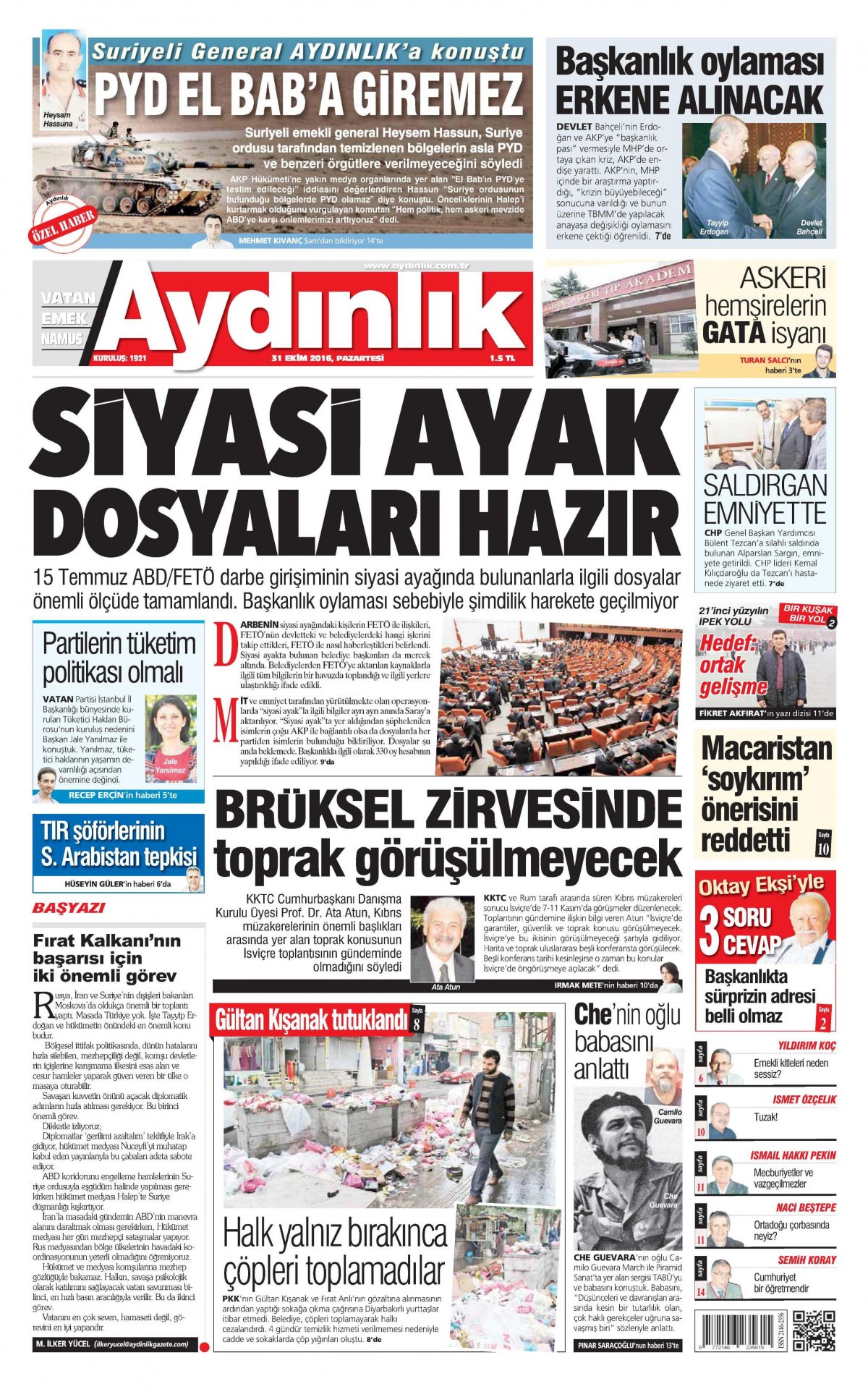 31 Ekim 2016 gazete manşetleri - 15