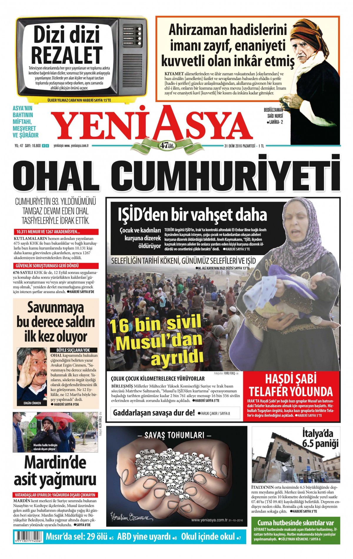 31 Ekim 2016 gazete manşetleri - 8