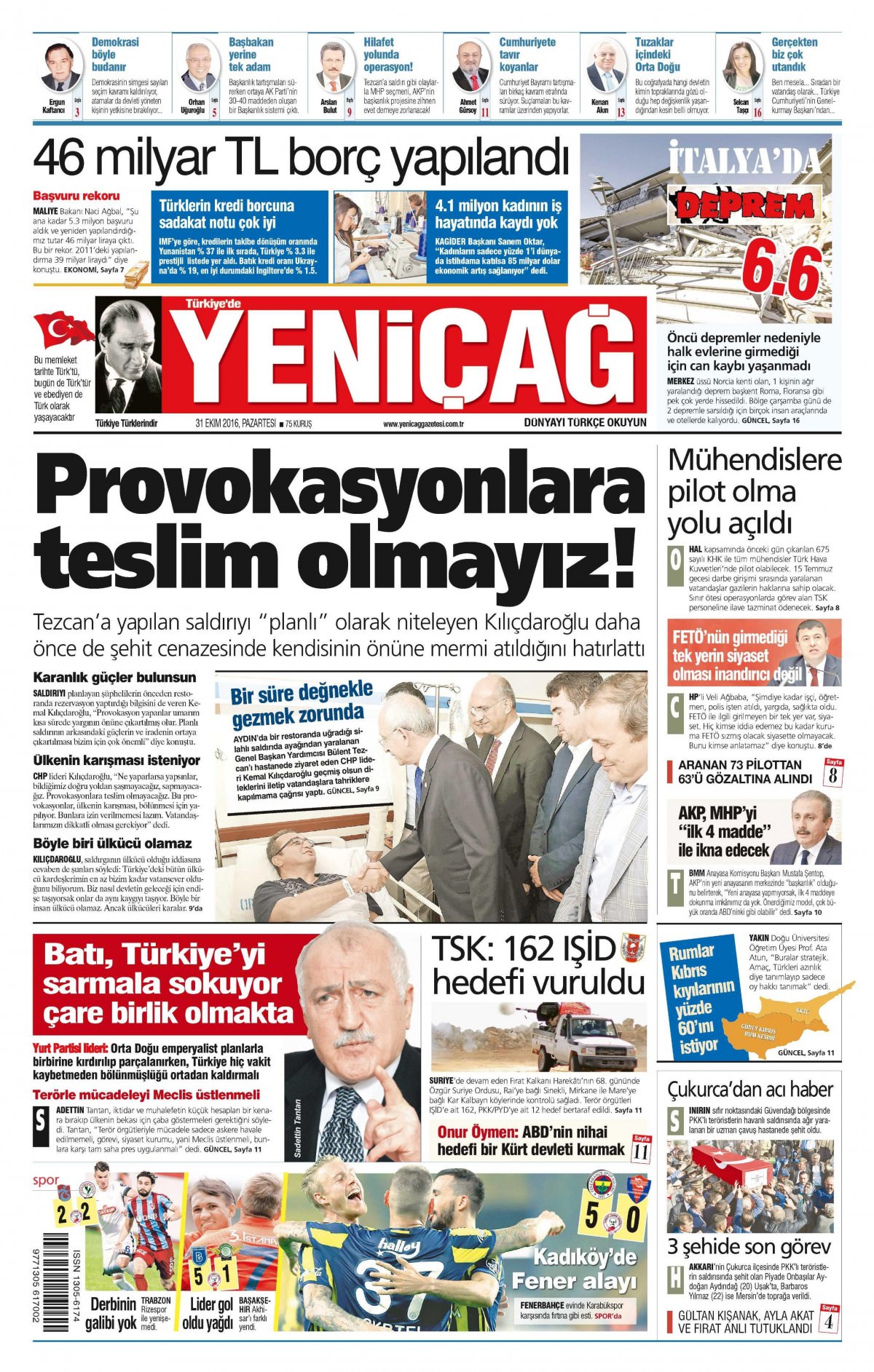 31 Ekim 2016 gazete manşetleri - 16
