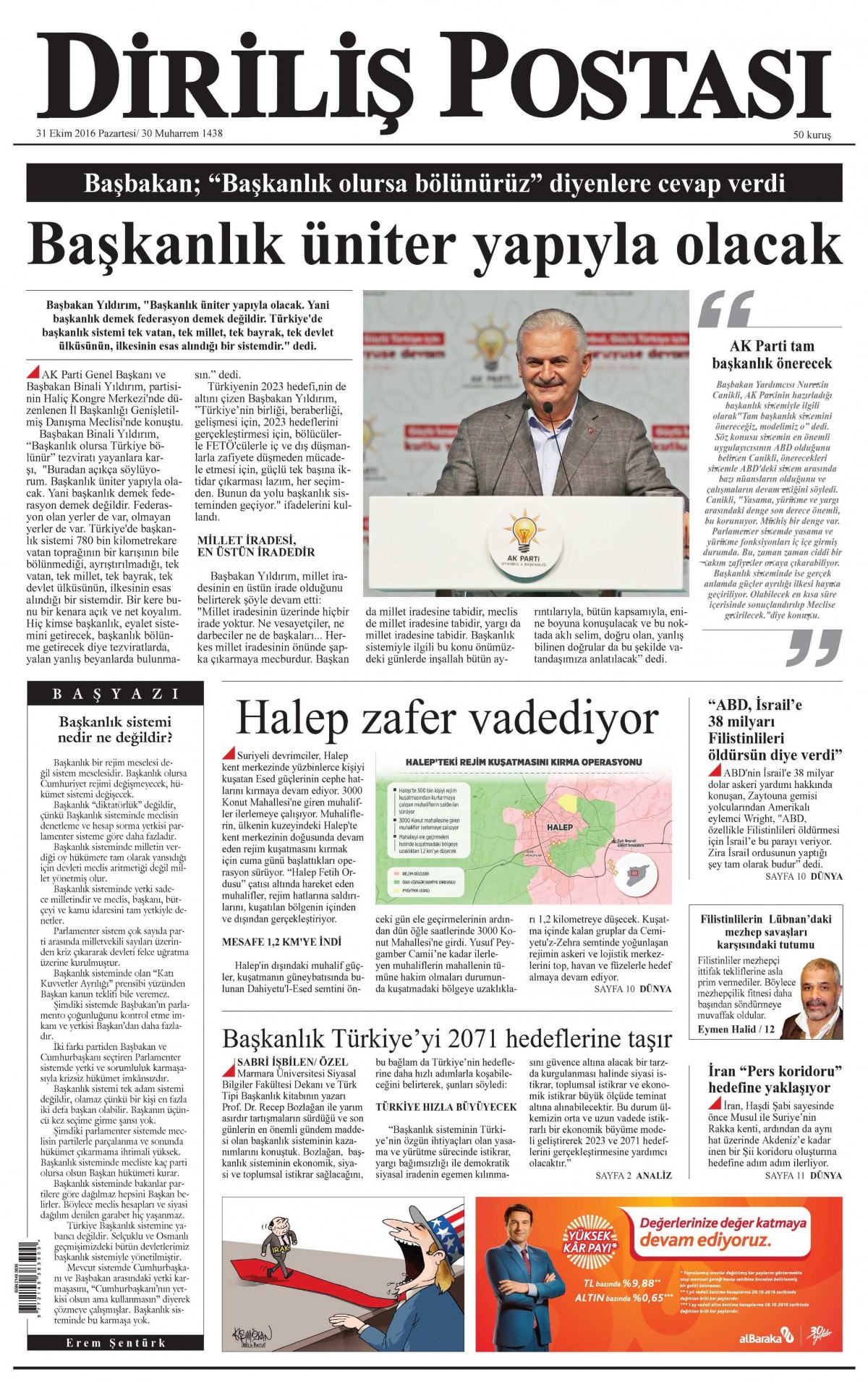 31 Ekim 2016 gazete manşetleri - 19