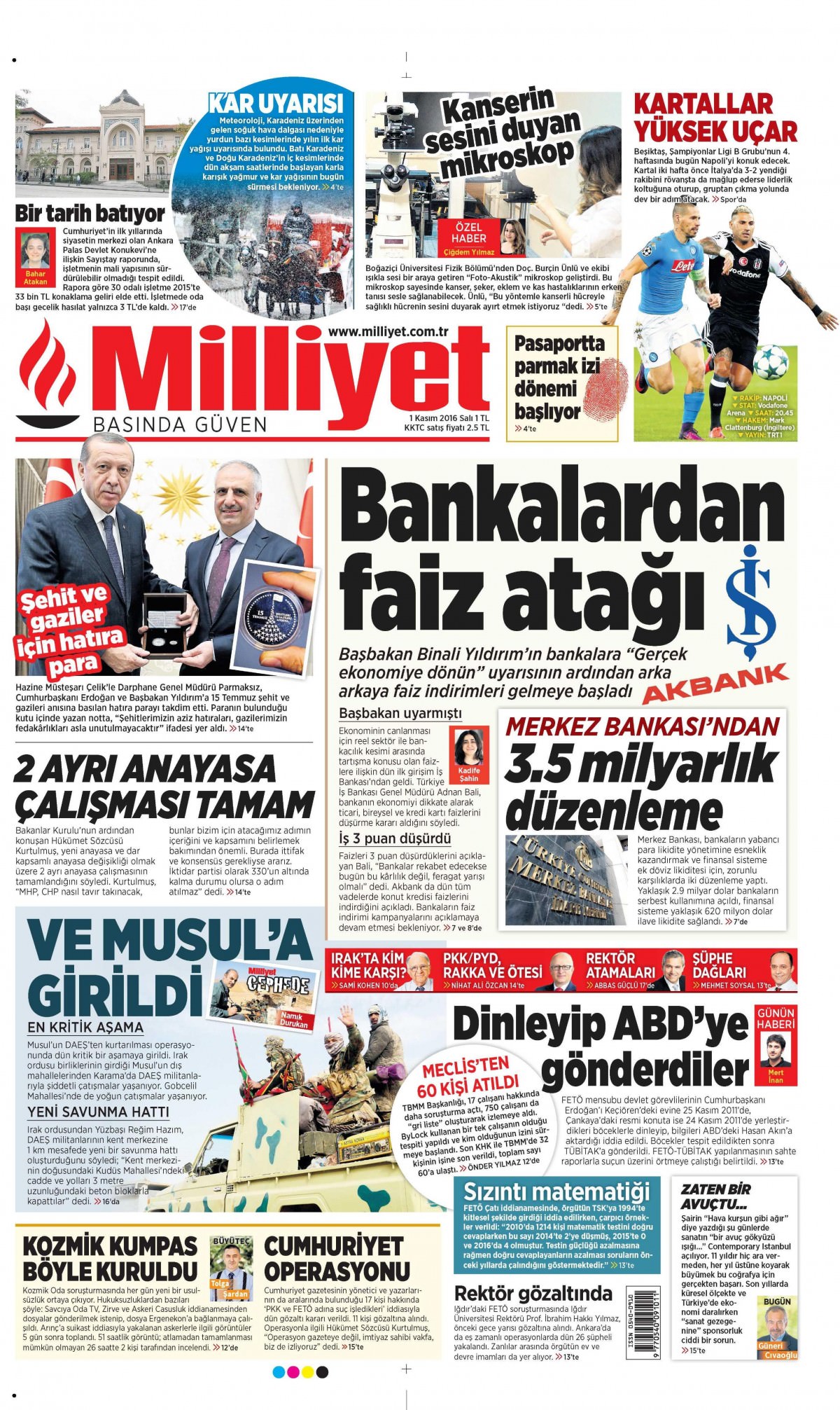 1 Kasım 2016 gazete manşetleri - 838