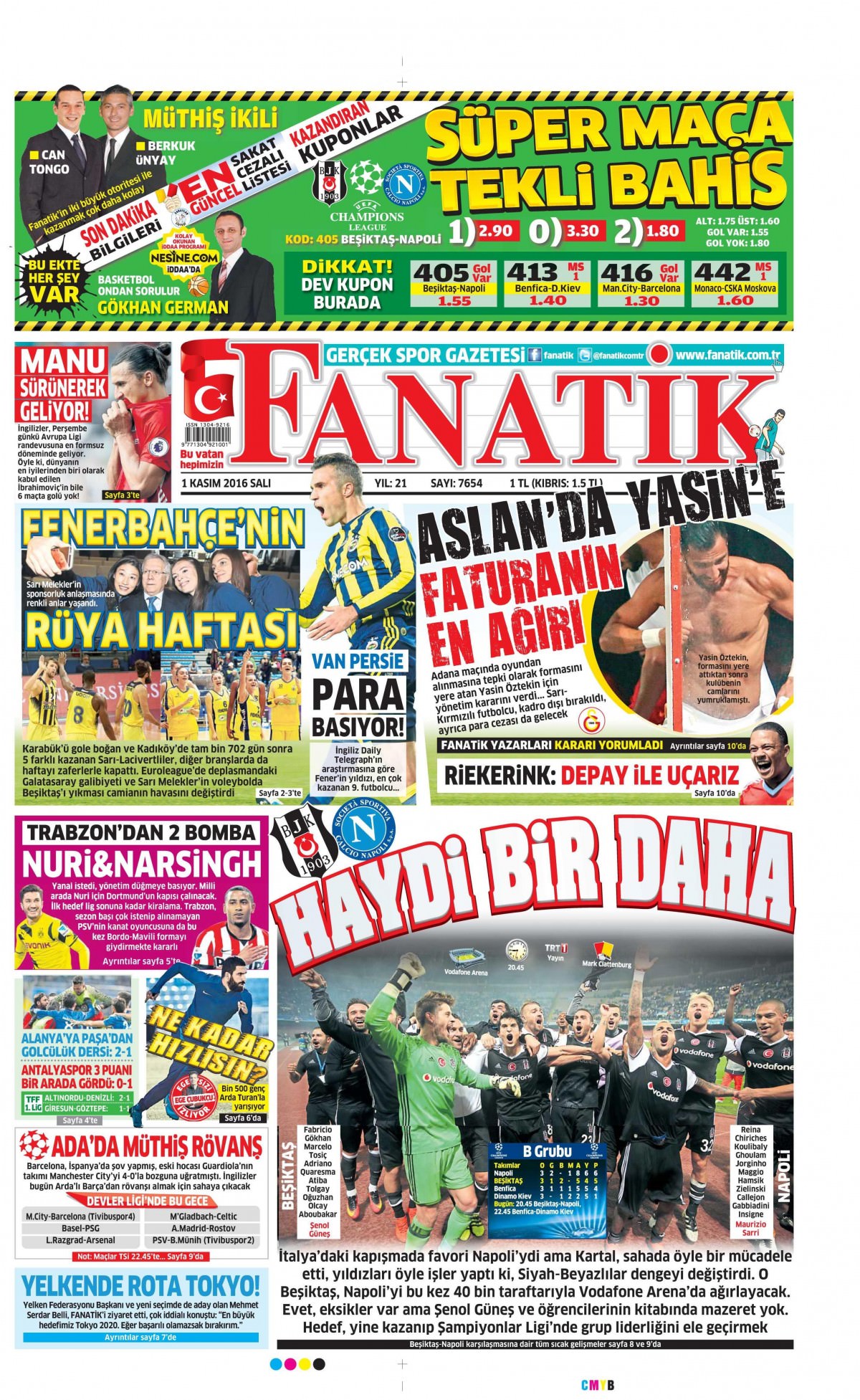 1 Kasım 2016 gazete manşetleri - 512