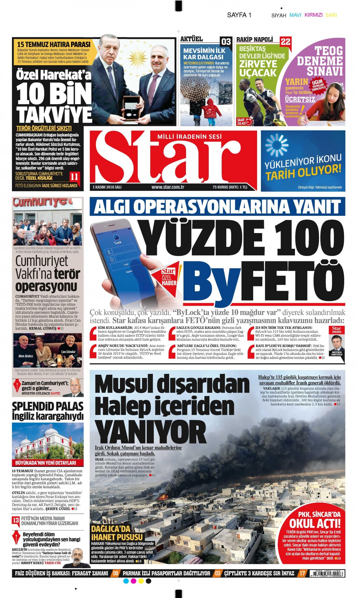 1 Kasım 2016 gazete manşetleri - 789