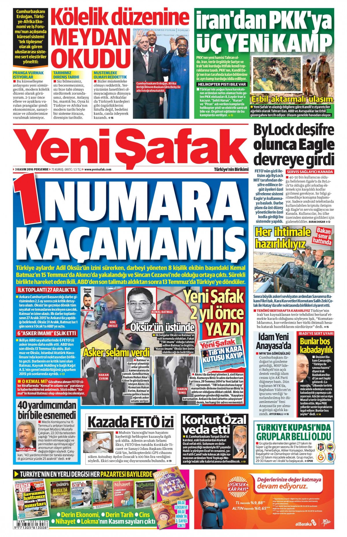 3 Kasım 2016 gazete manşetleri - 924