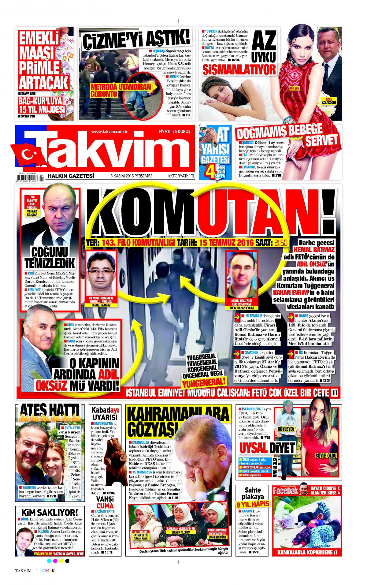 3 Kasım 2016 gazete manşetleri - 667