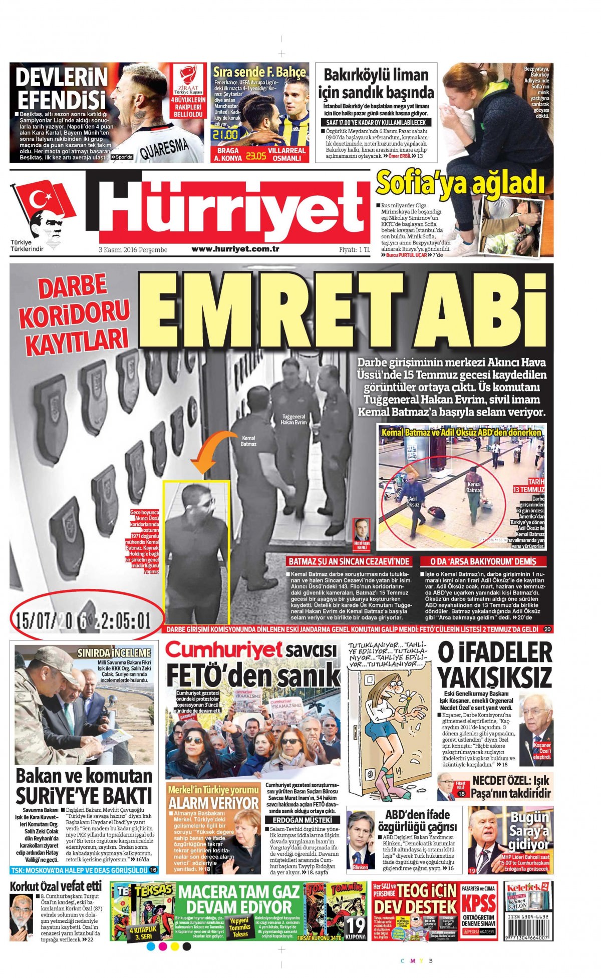 3 Kasım 2016 gazete manşetleri - 551