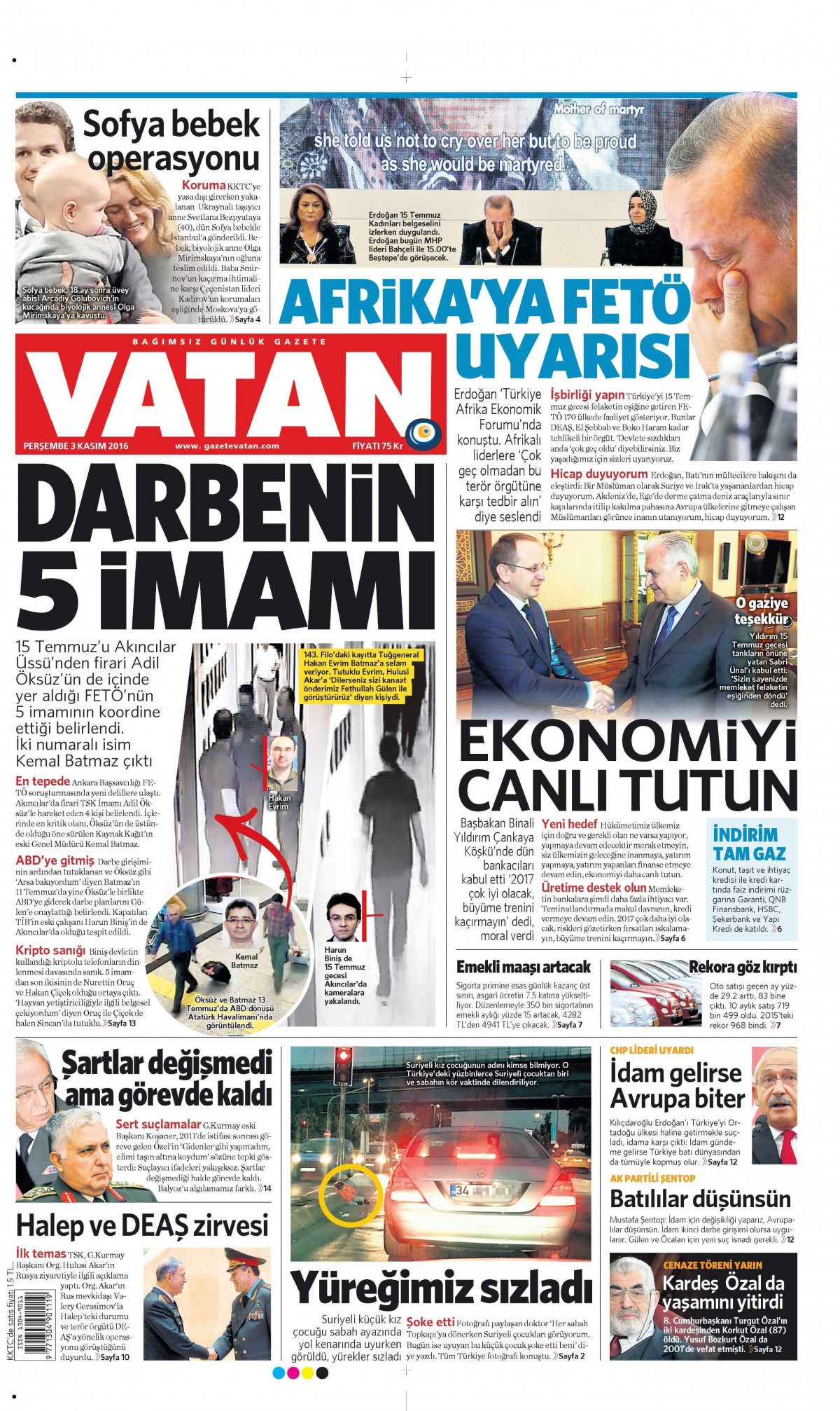 3 Kasım 2016 gazete manşetleri - 813