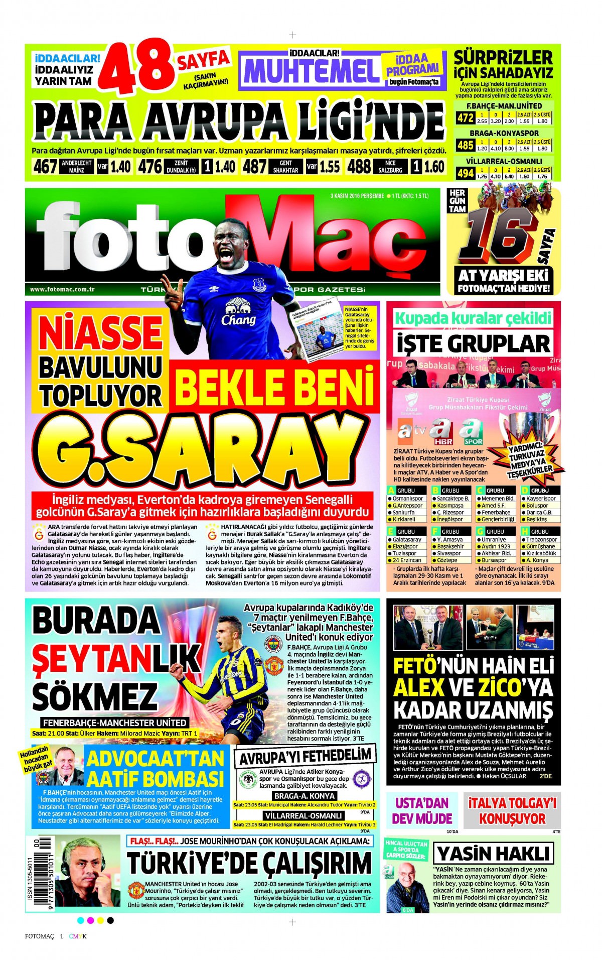 3 Kasım 2016 gazete manşetleri - 522