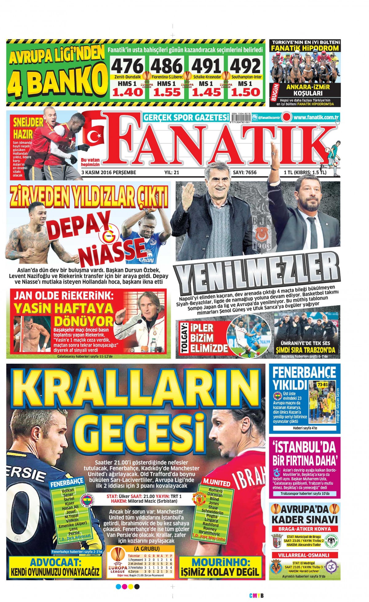 3 Kasım 2016 gazete manşetleri - 583