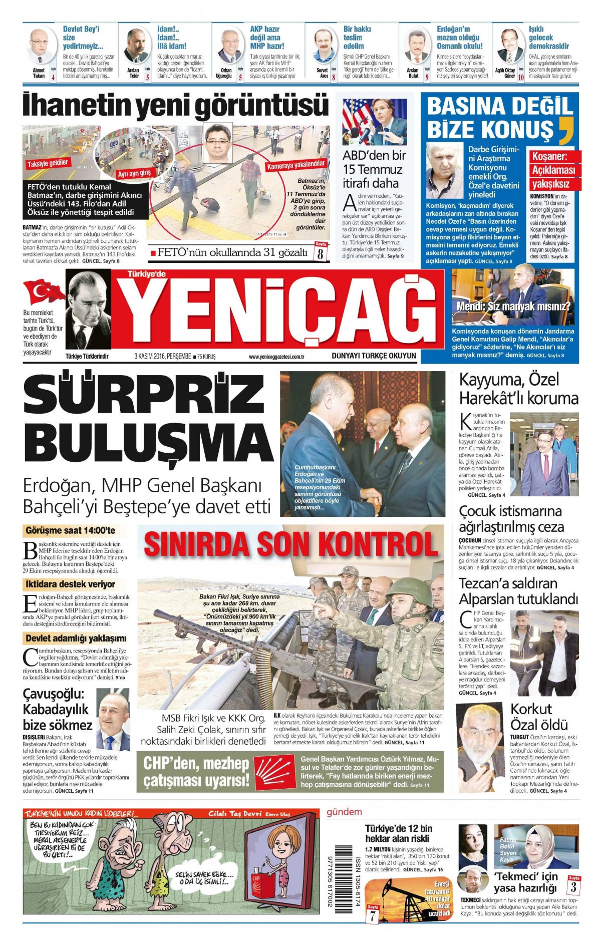 3 Kasım 2016 gazete manşetleri - 592