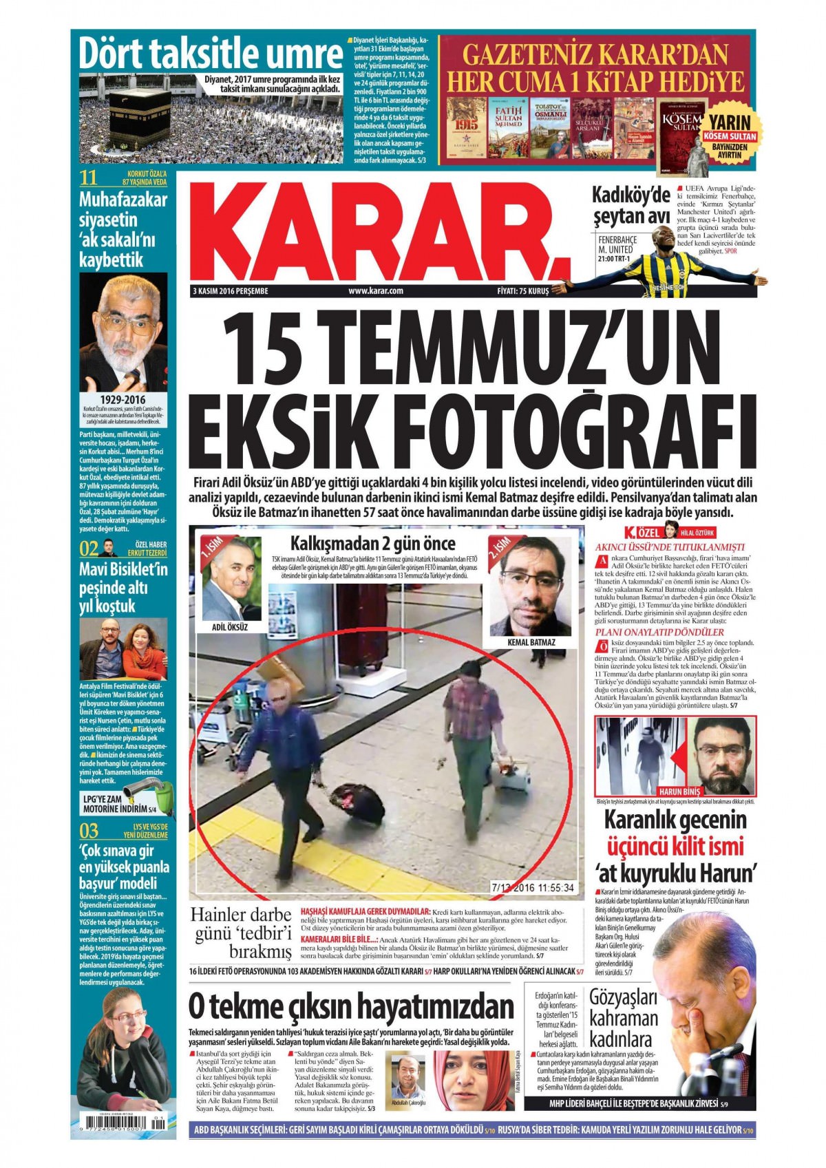 3 Kasım 2016 gazete manşetleri - 730