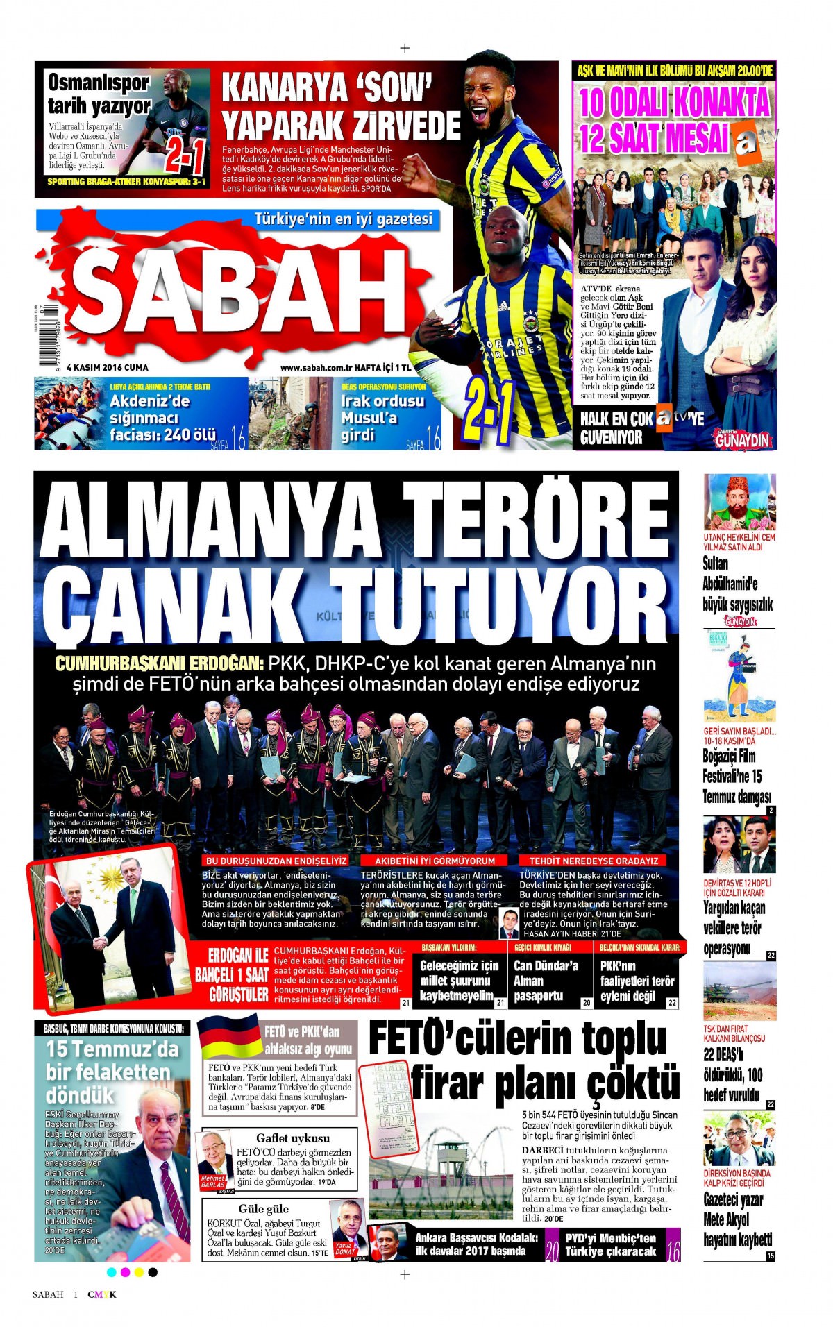 4 Kasım 2016 gazete manşetleri - 538