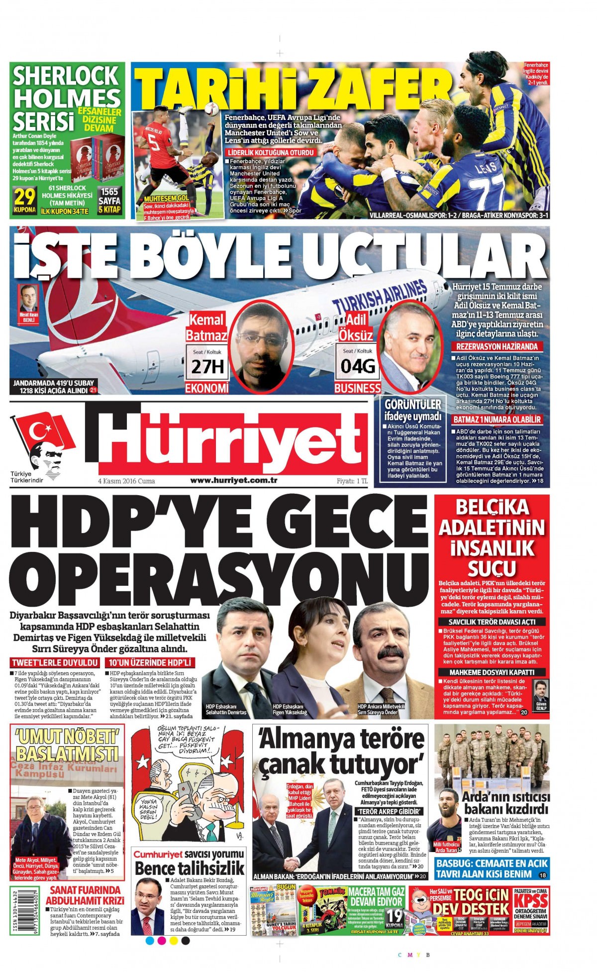 4 Kasım 2016 gazete manşetleri - 554