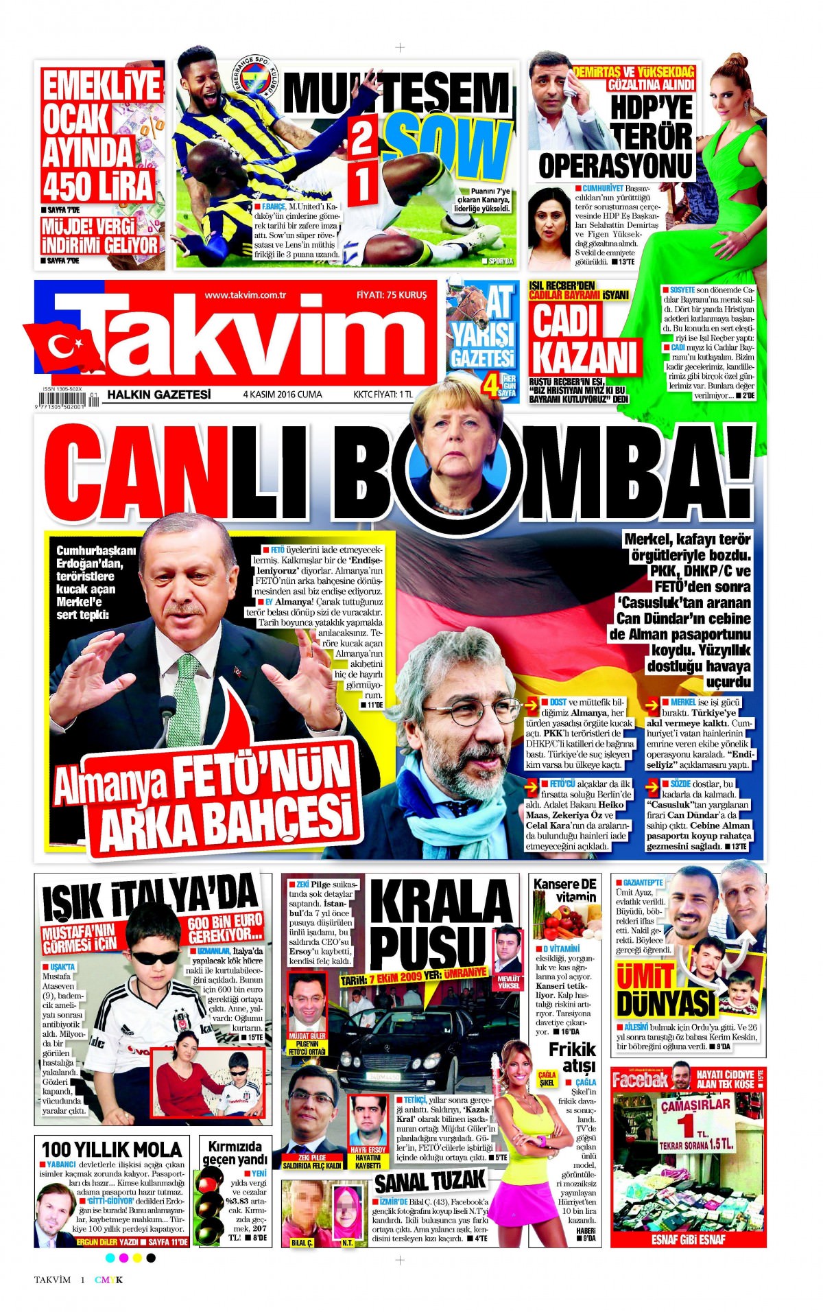 4 Kasım 2016 gazete manşetleri - 697