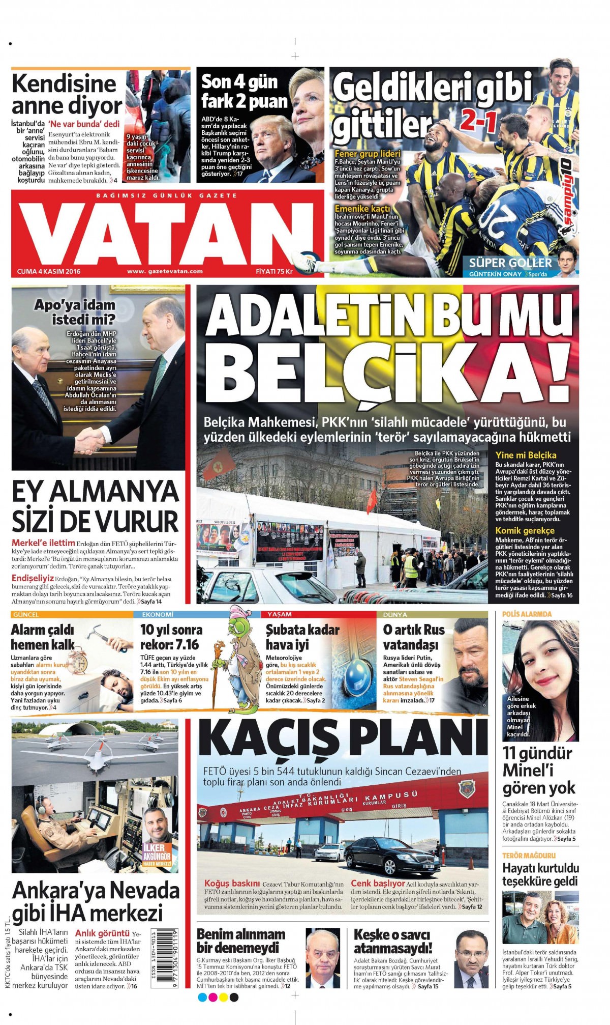4 Kasım 2016 gazete manşetleri - 807