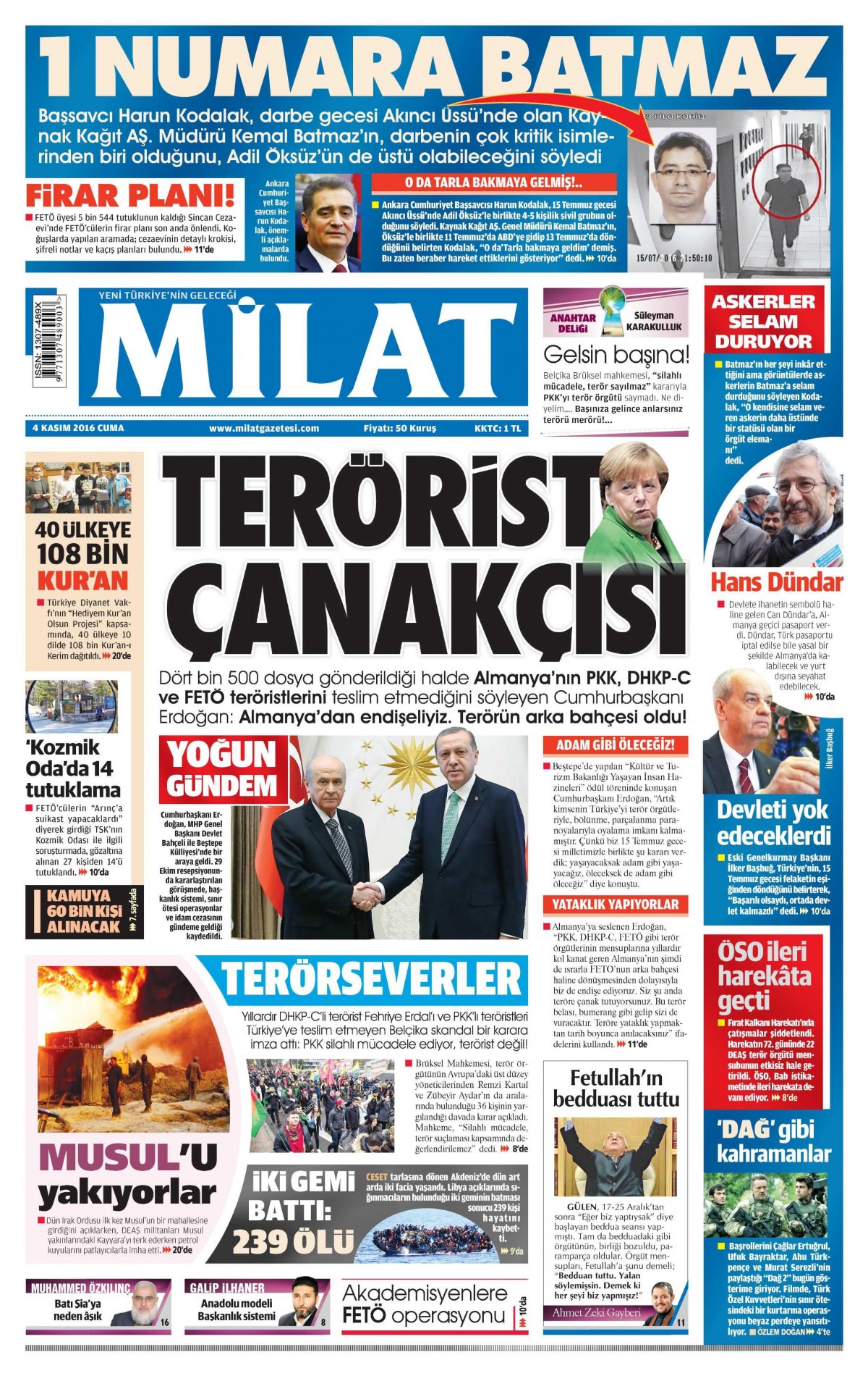 4 Kasım 2016 gazete manşetleri - 865