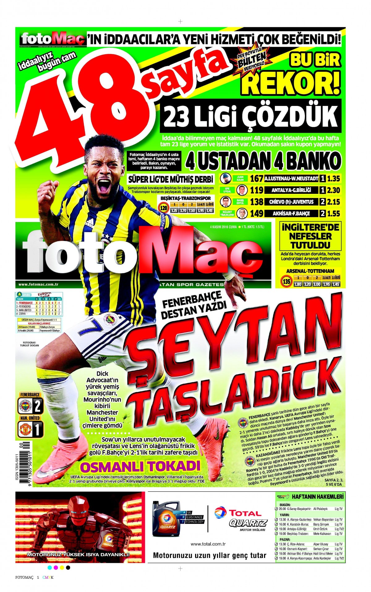 4 Kasım 2016 gazete manşetleri - 701