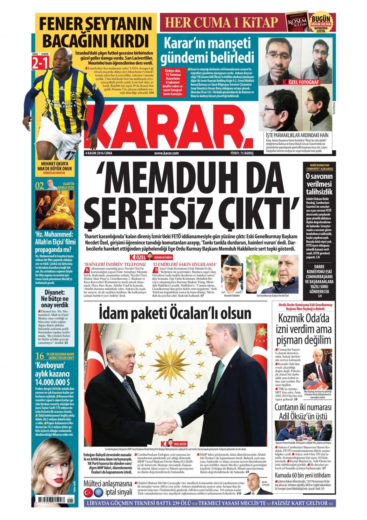 4 Kasım 2016 gazete manşetleri - 884