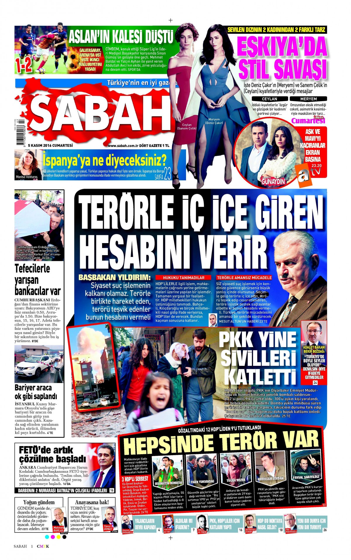 5 Kasım 2016 gazete manşetleri - 544