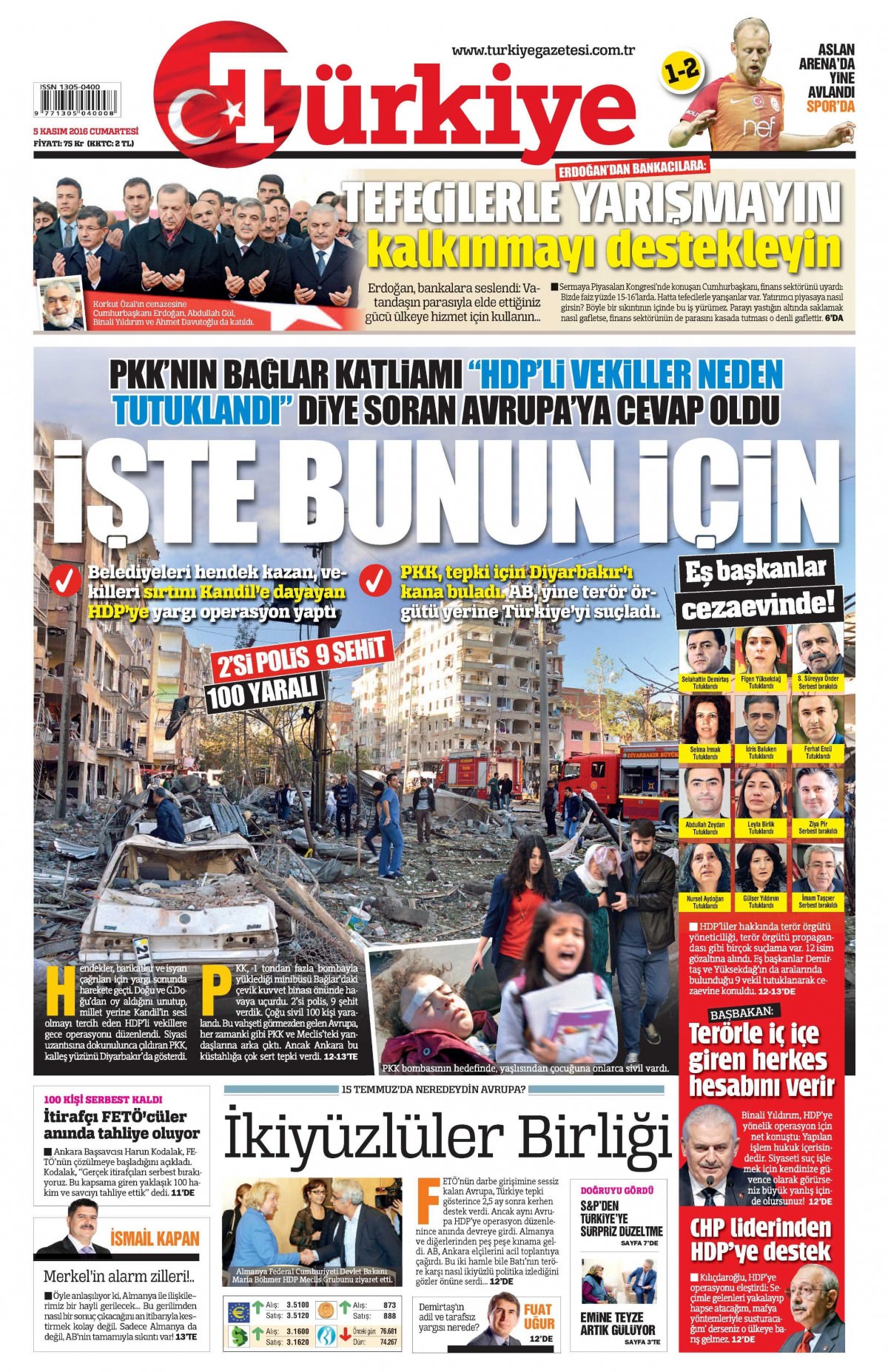 5 Kasım 2016 gazete manşetleri - 673