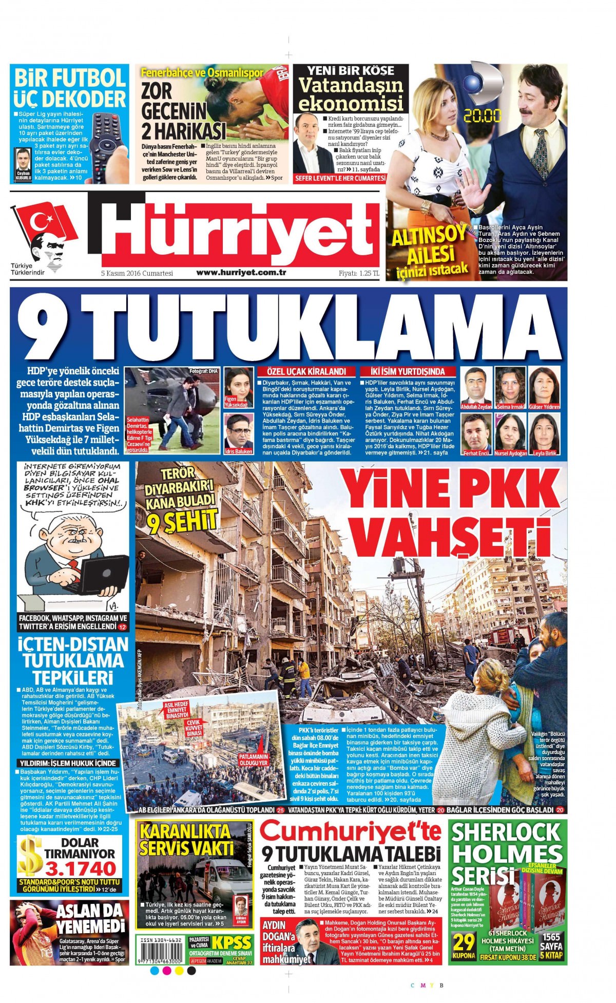 5 Kasım 2016 gazete manşetleri - 945