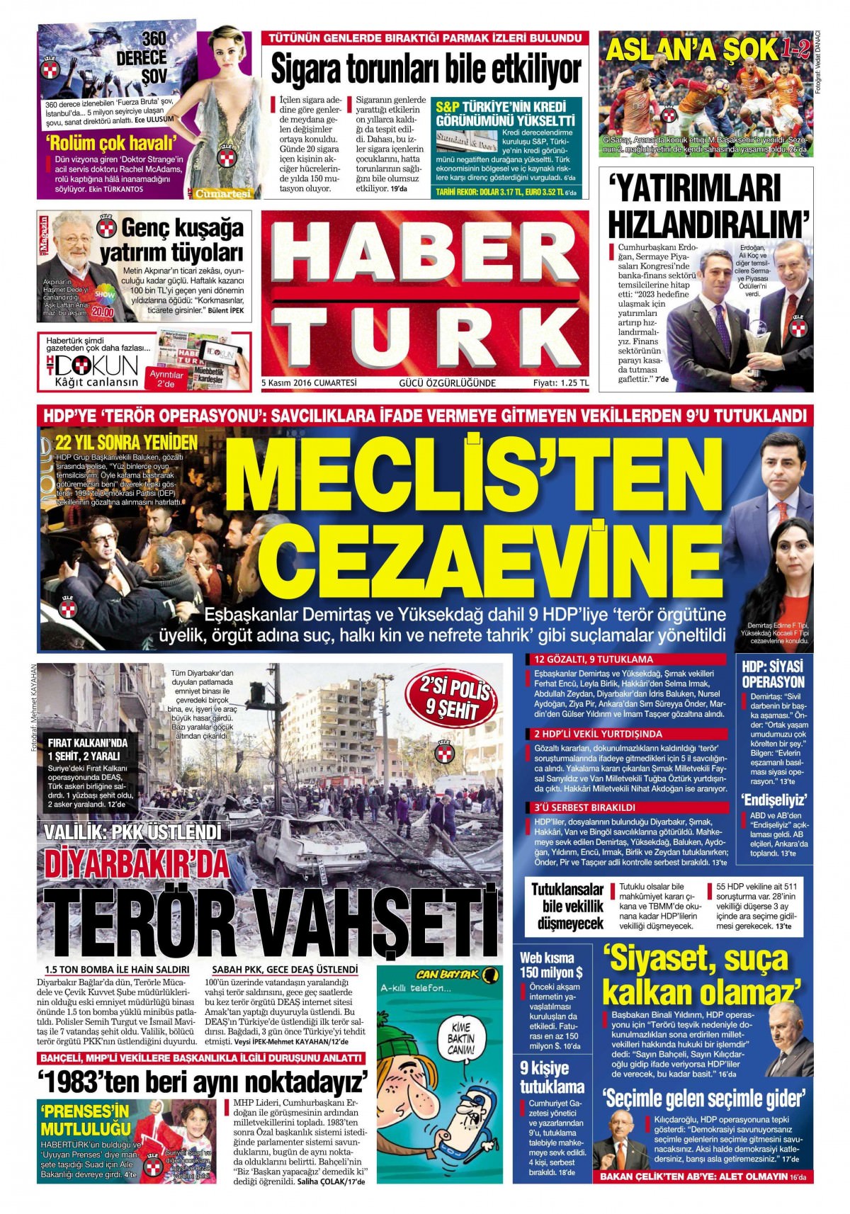 5 Kasım 2016 gazete manşetleri - 939