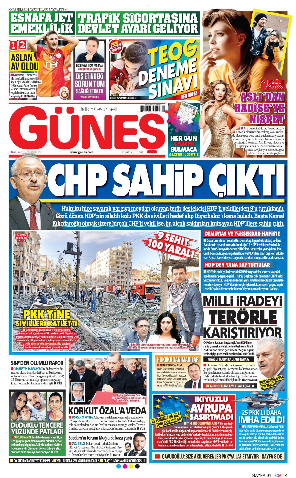 5 Kasım 2016 gazete manşetleri - 526