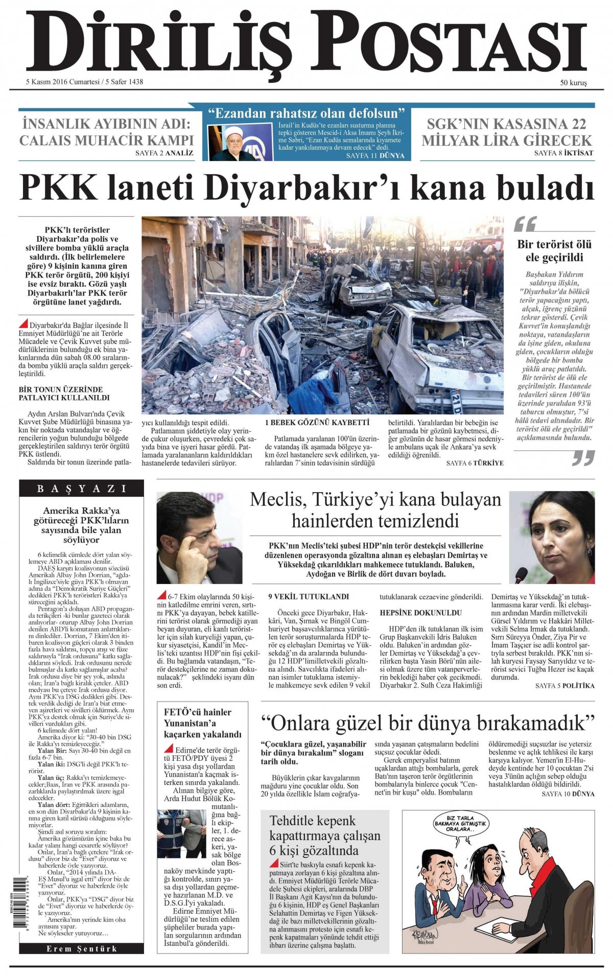 5 Kasım 2016 gazete manşetleri - 885