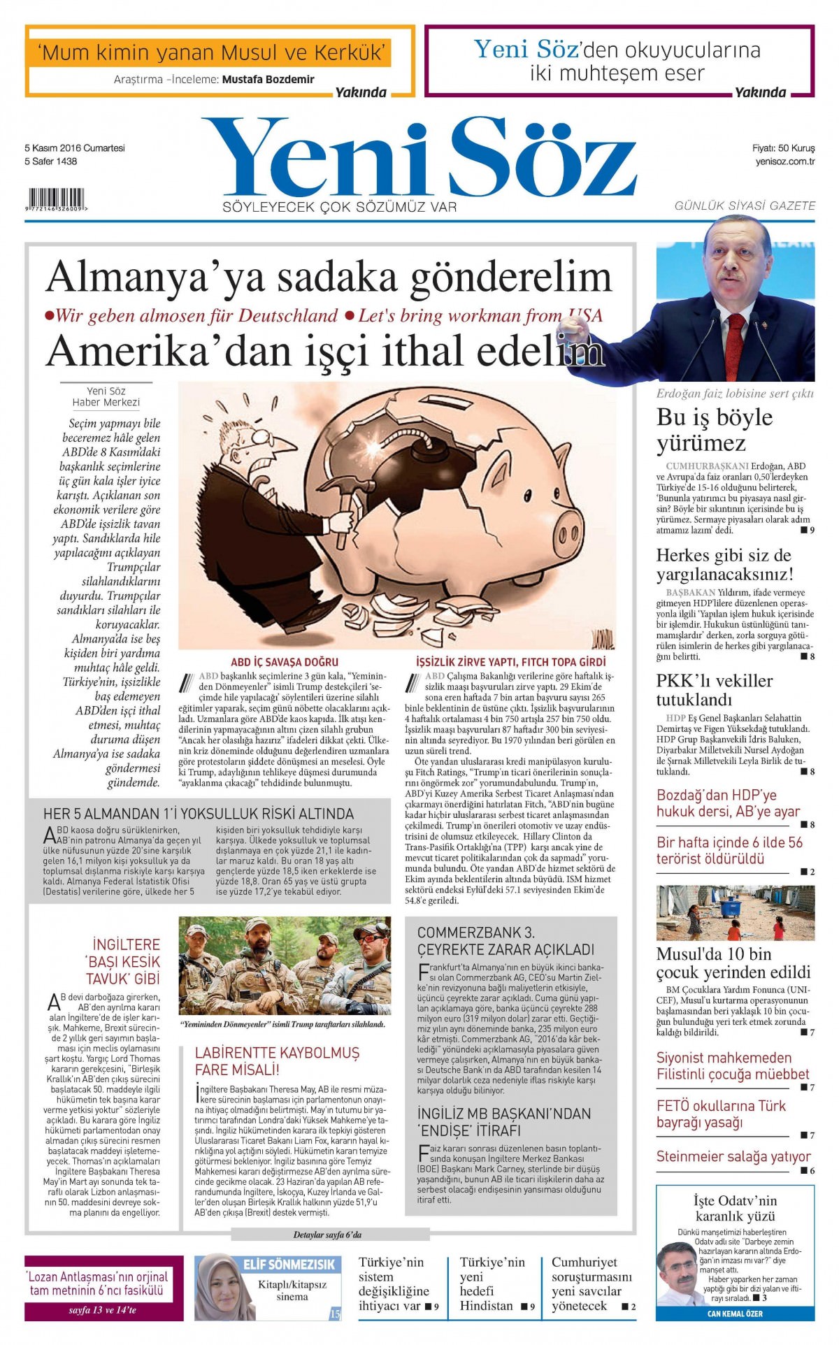 5 Kasım 2016 gazete manşetleri - 670