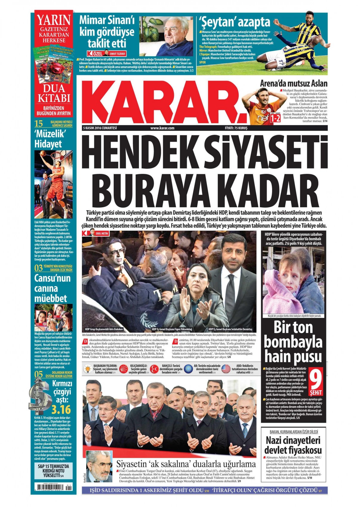 5 Kasım 2016 gazete manşetleri - 522