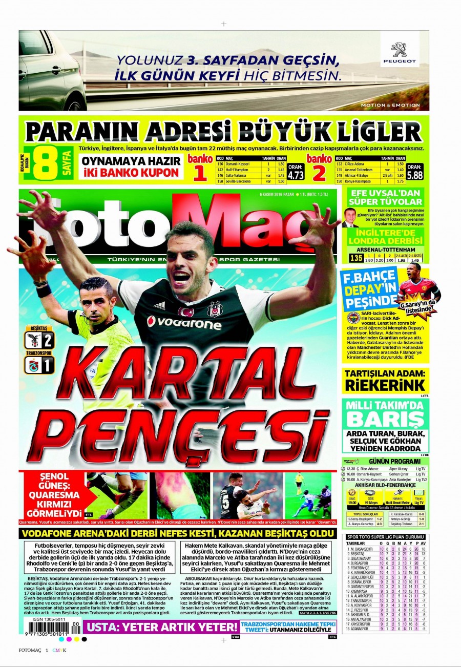 6 Kasım 2016 gazete manşetleri - 684