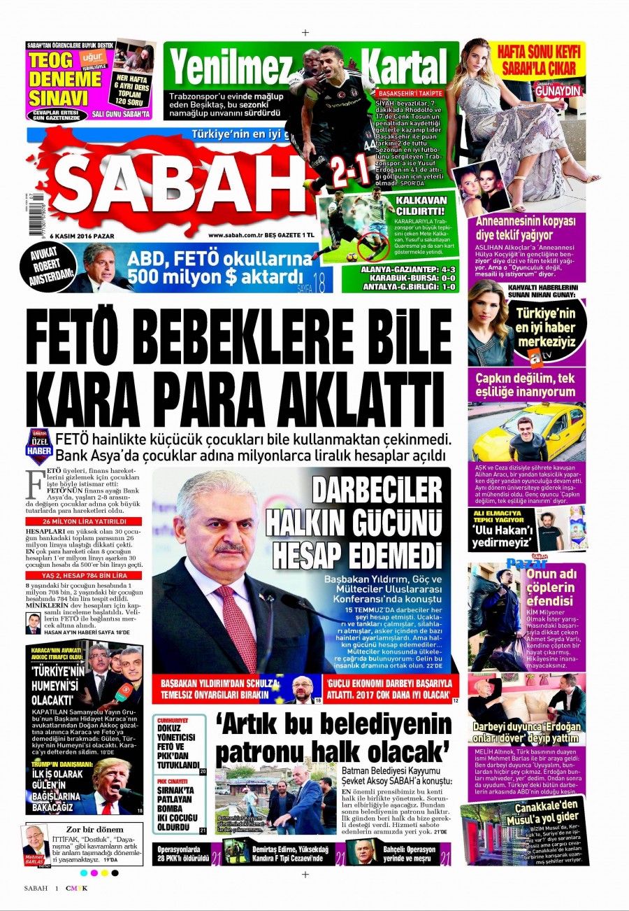 6 Kasım 2016 gazete manşetleri - 636
