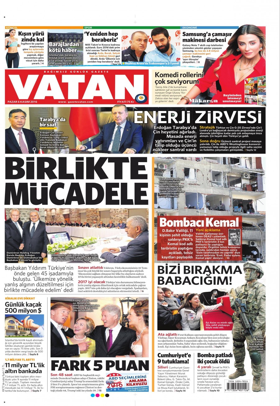 6 Kasım 2016 gazete manşetleri - 739