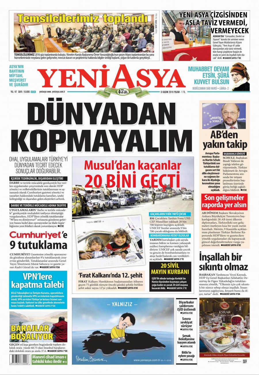 6 Kasım 2016 gazete manşetleri - 648
