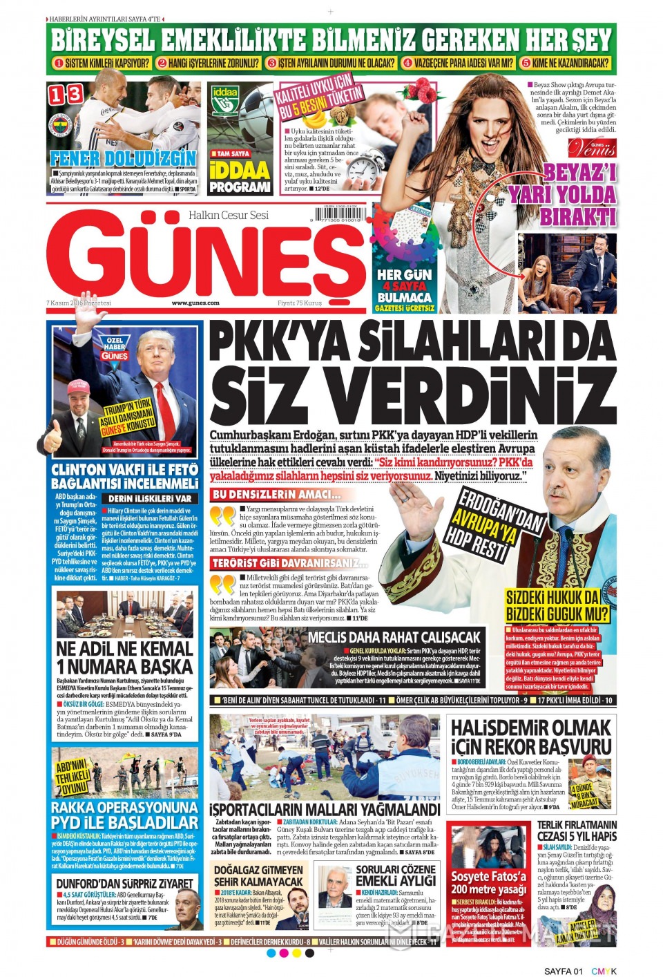 7 Kasım 2016 gazete manşetleri - 623
