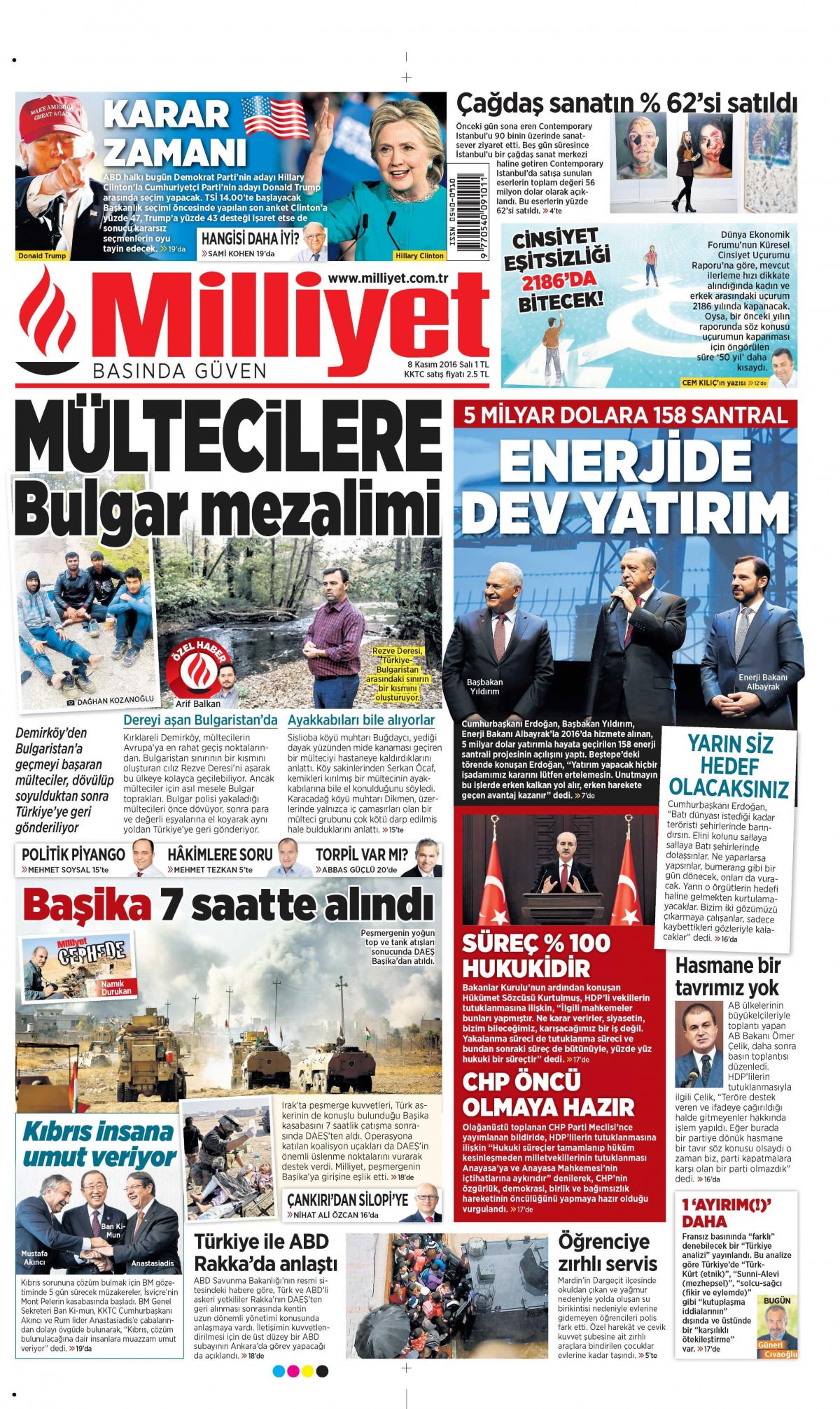 8 Kasım 2016 gazete manşetleri - 501