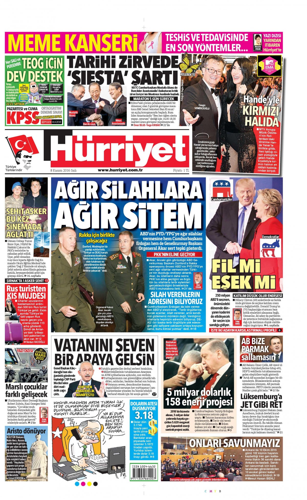 8 Kasım 2016 gazete manşetleri - 674
