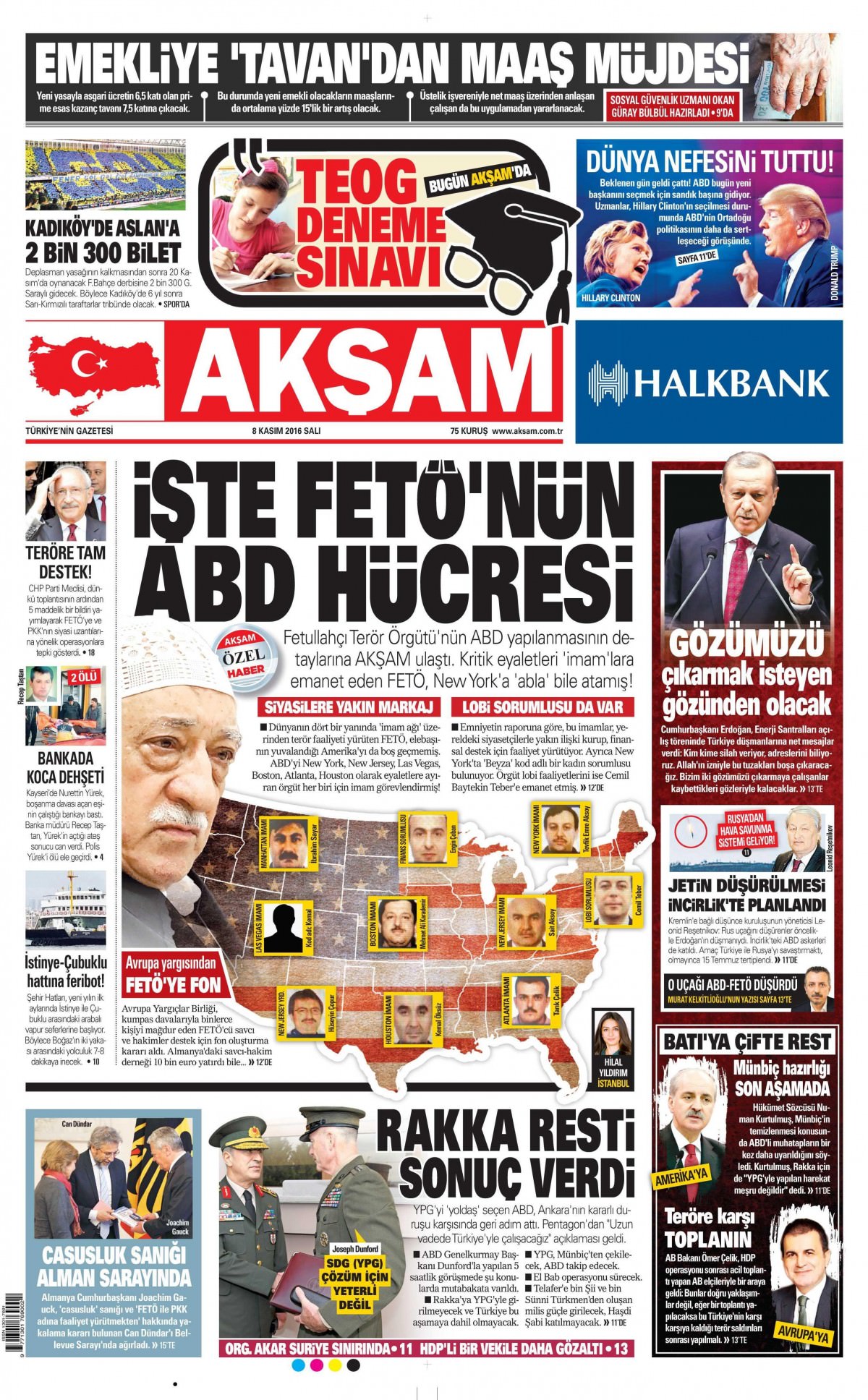 8 Kasım 2016 gazete manşetleri - 902