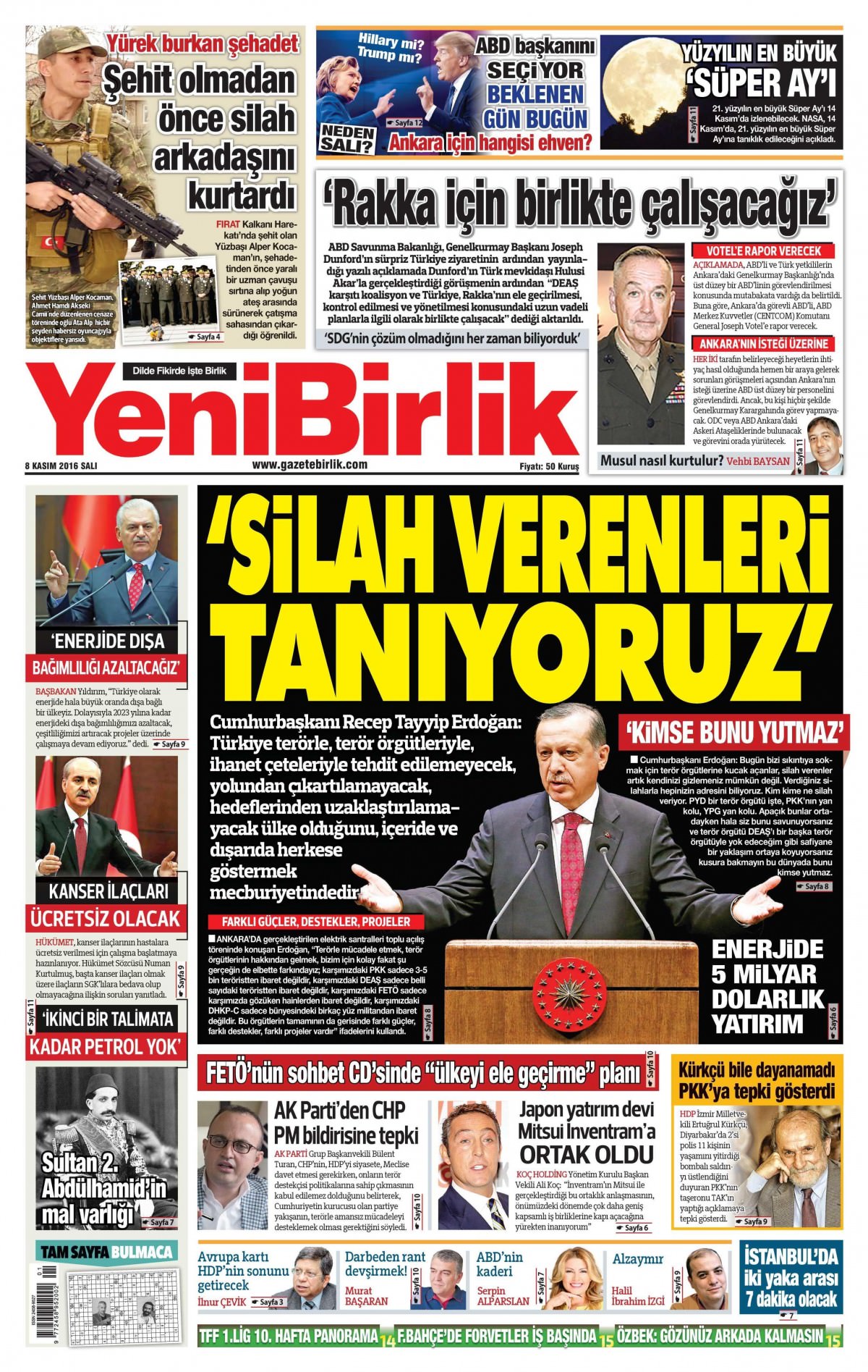 8 Kasım 2016 gazete manşetleri - 902