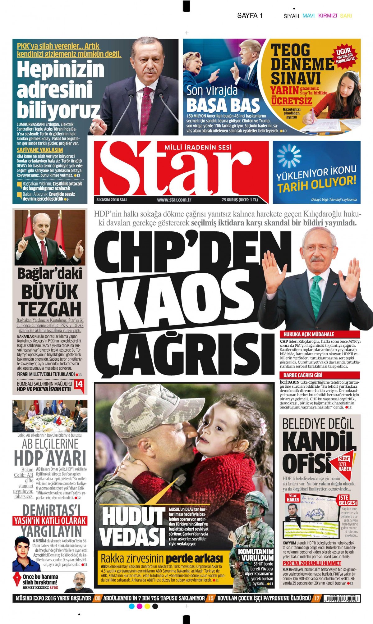 8 Kasım 2016 gazete manşetleri - 656