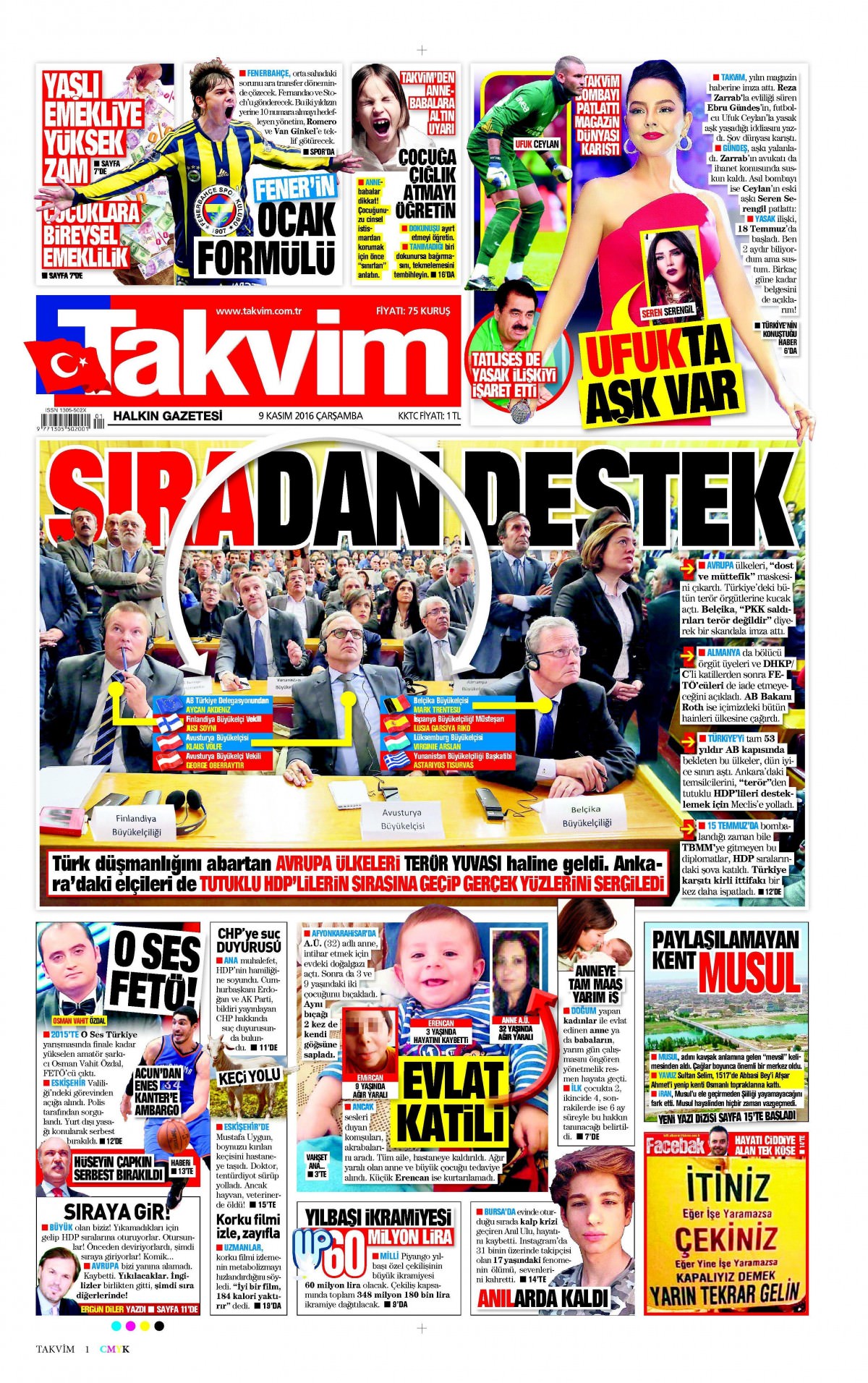 9 Kasım 2016 gazete manşetleri - 885