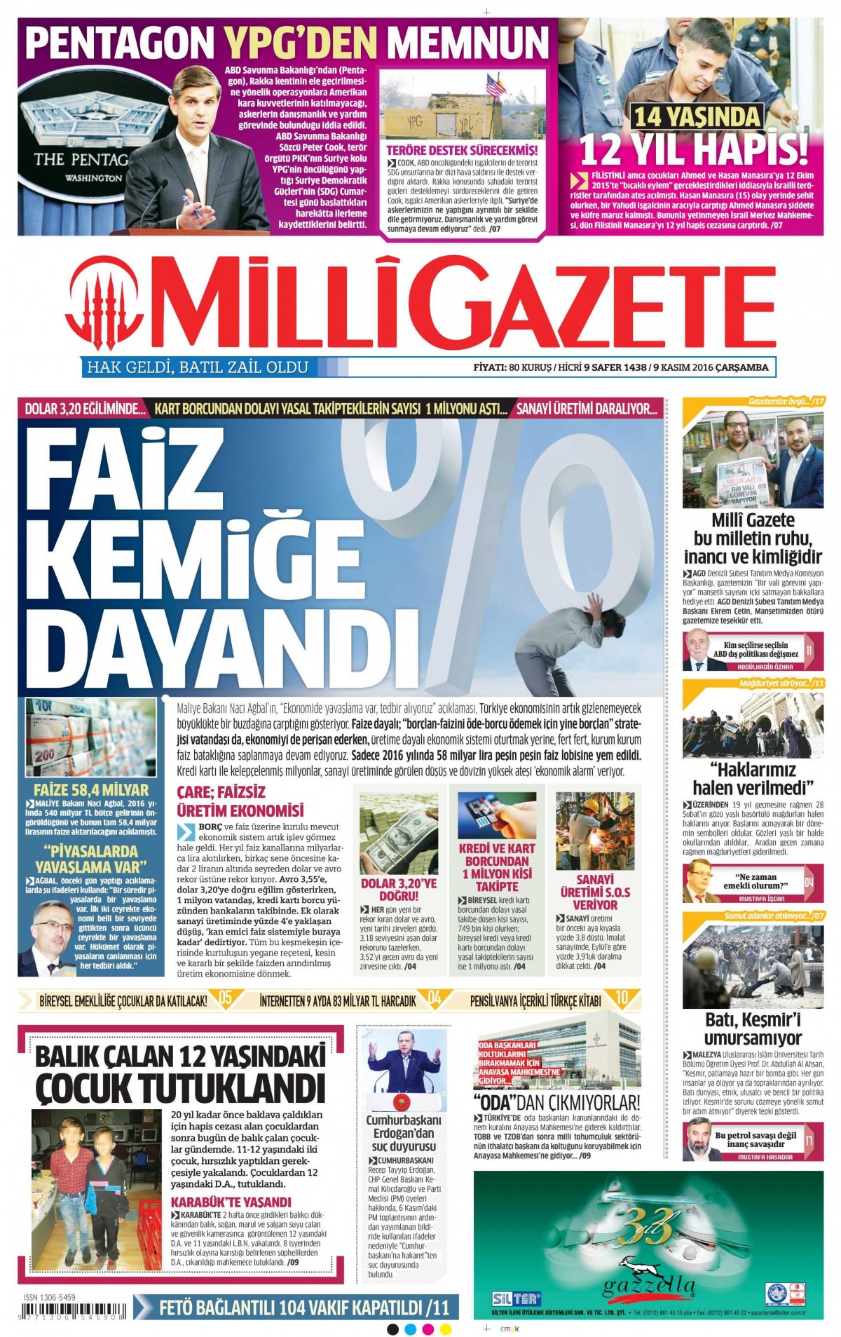 9 Kasım 2016 gazete manşetleri - 662