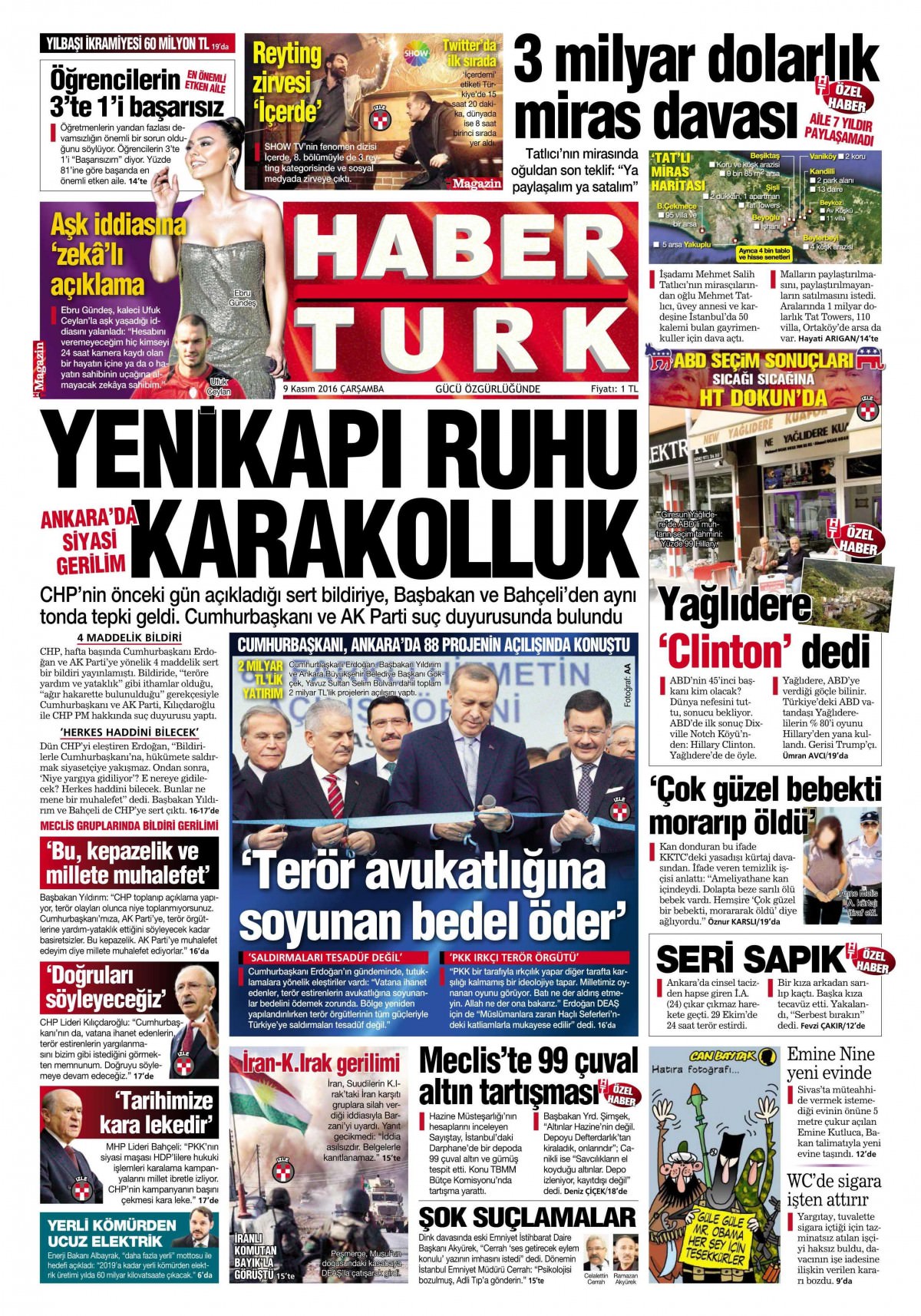 9 Kasım 2016 gazete manşetleri - 644