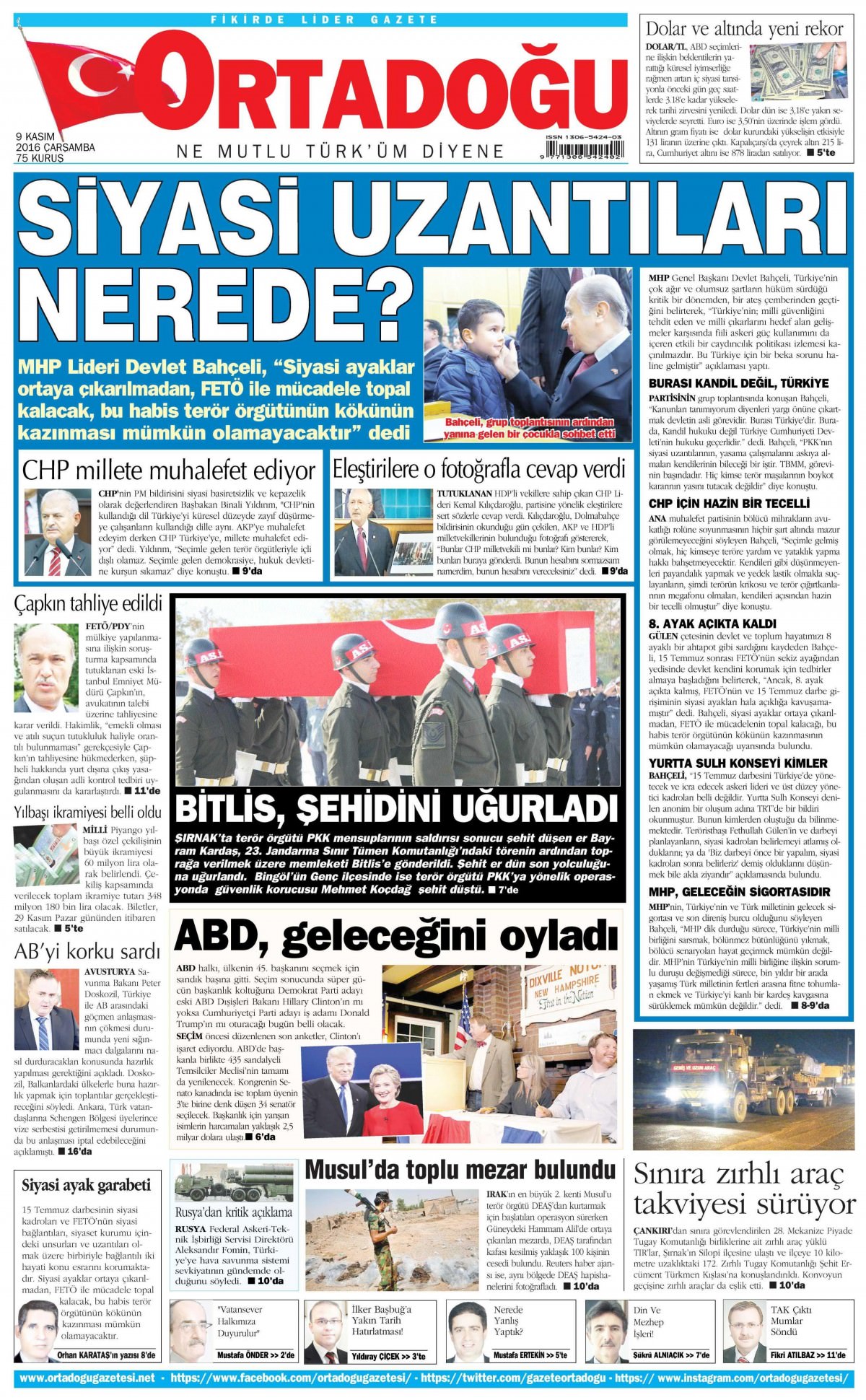 9 Kasım 2016 gazete manşetleri - 631
