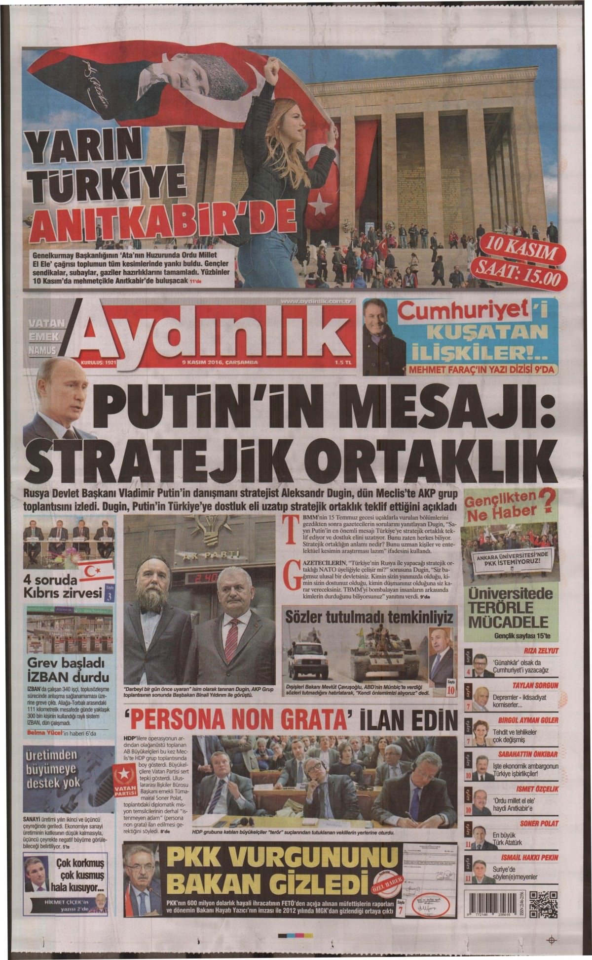 9 Kasım 2016 gazete manşetleri - 639