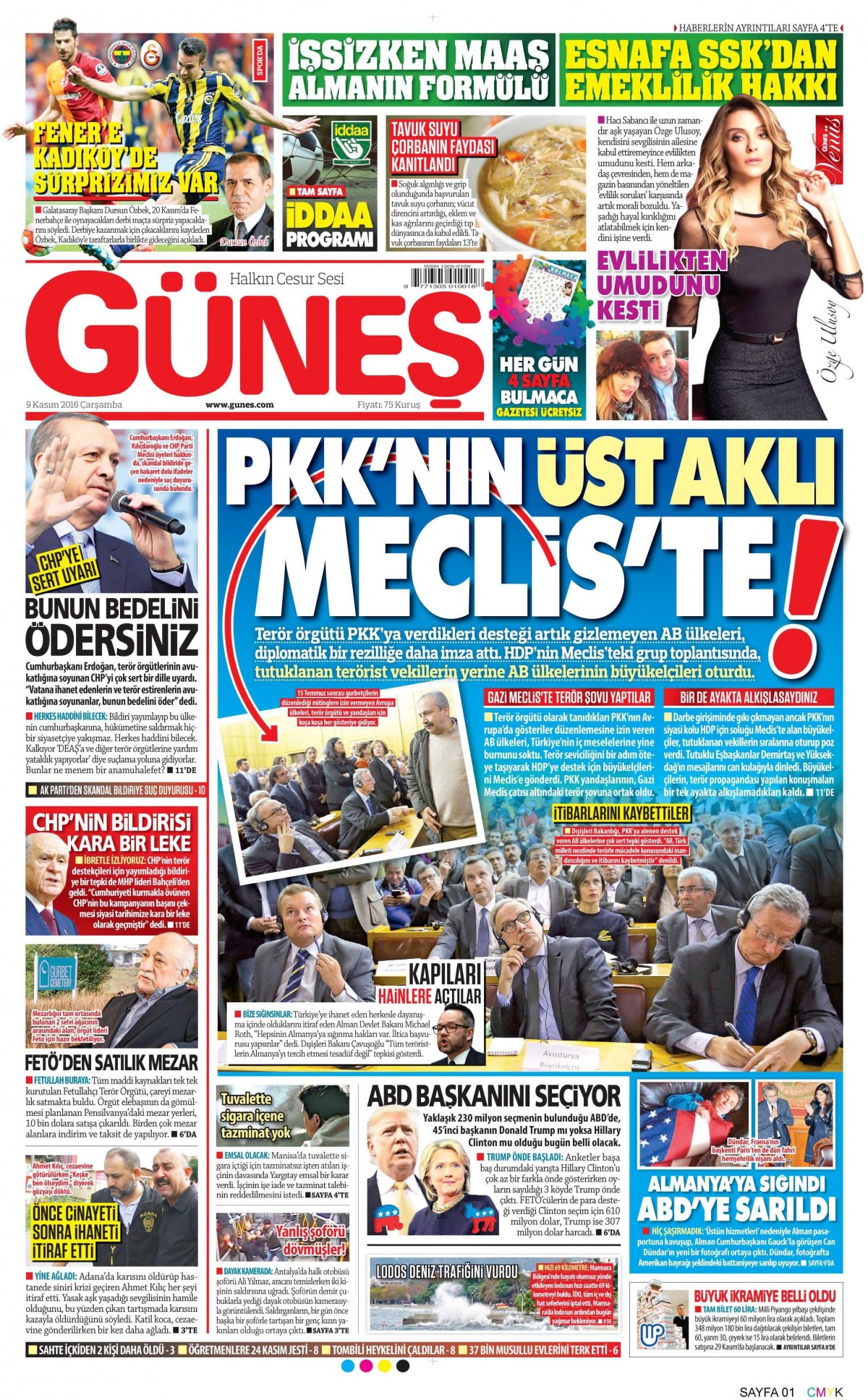 9 Kasım 2016 gazete manşetleri - 813