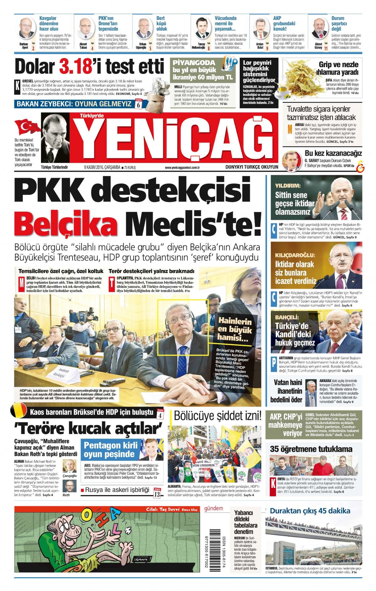 9 Kasım 2016 gazete manşetleri - 796