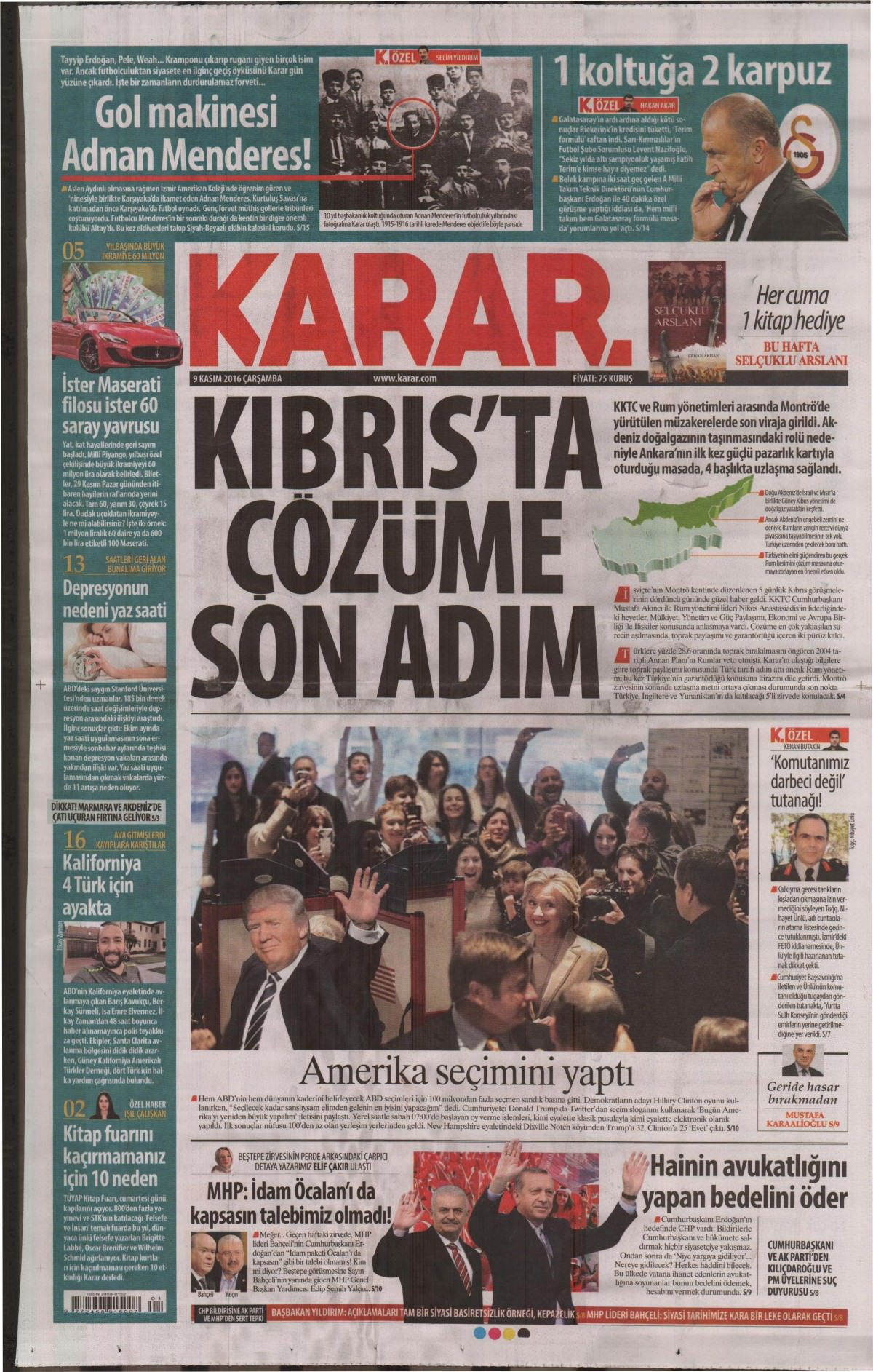 9 Kasım 2016 gazete manşetleri - 670