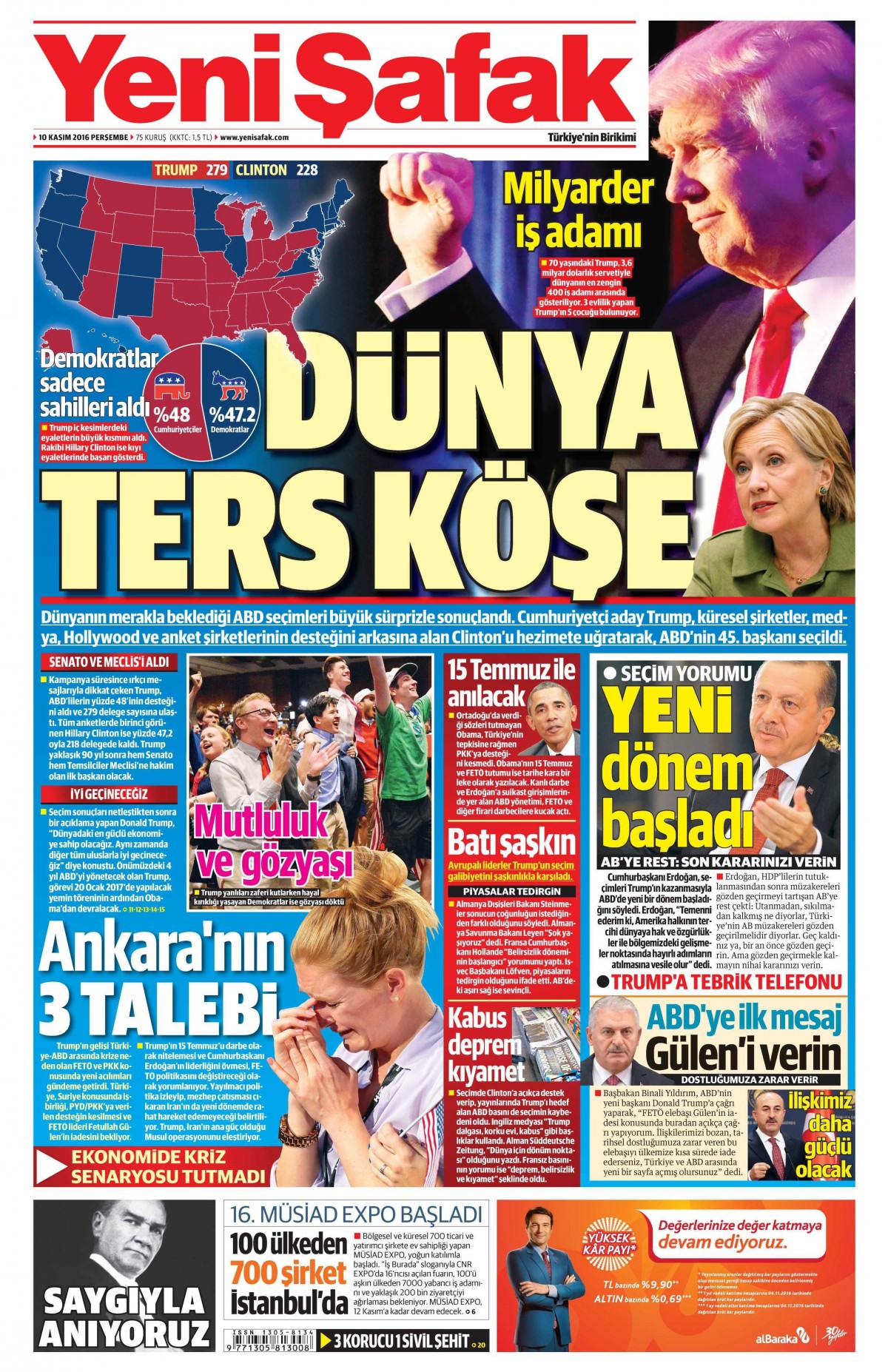 10 Kasım 2016 gazete manşetleri - 633