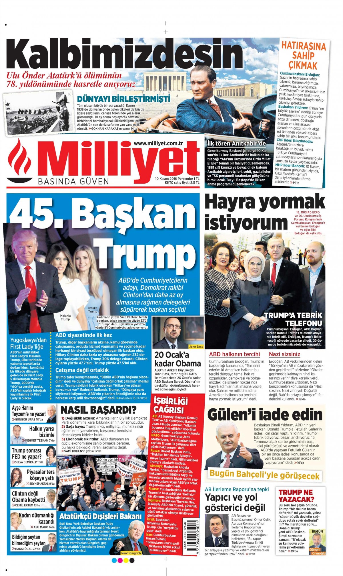 10 Kasım 2016 gazete manşetleri - 847